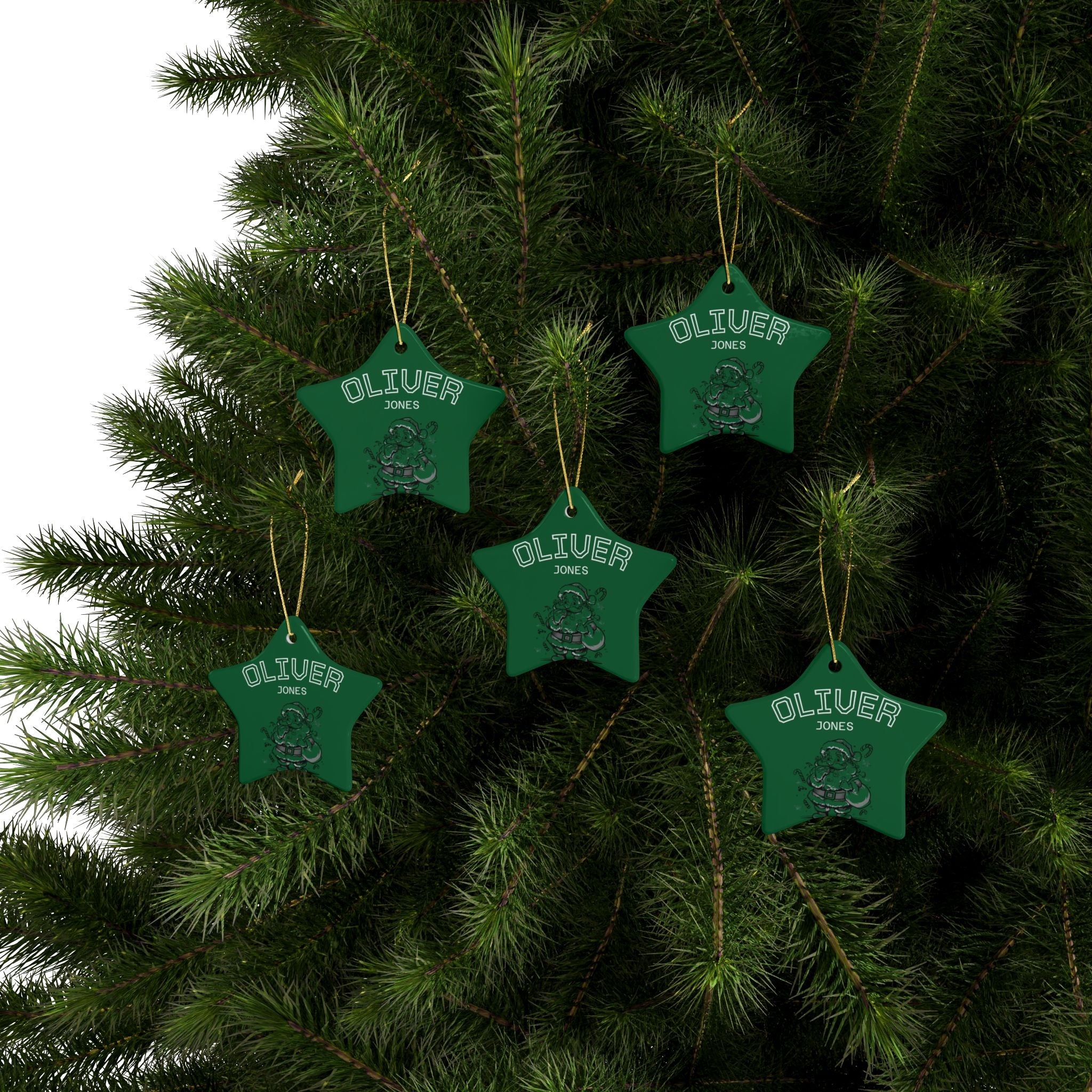 Personalized Heart-Shaped Ceramic Ornaments Set for Christmas and Holidays and In Loving Memory/Always In My Heart