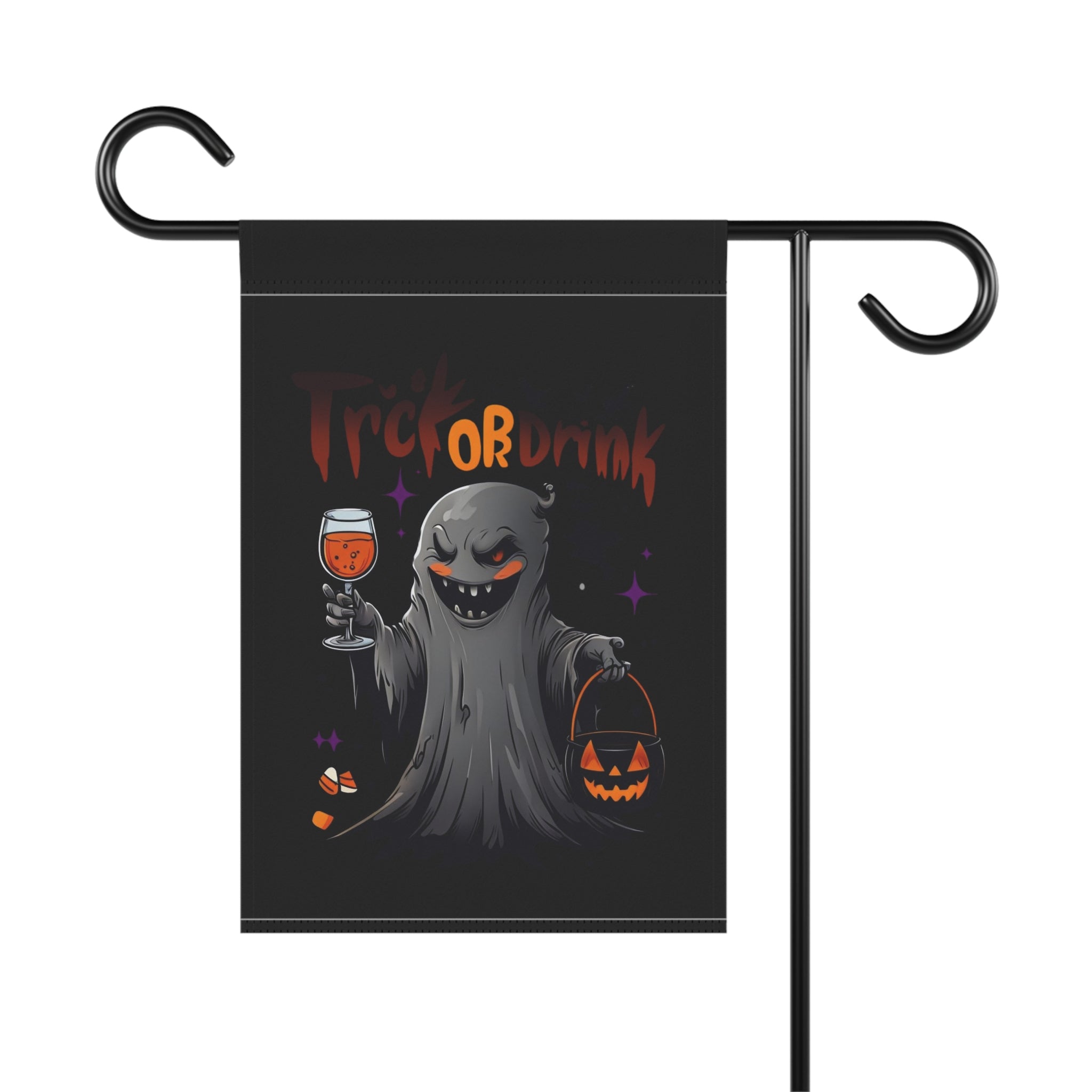 Halloween Garden Banner, Spooky Decor, Trick or Drink Flag, Outdoor Halloween Decor, Festive Haunted House Sign
