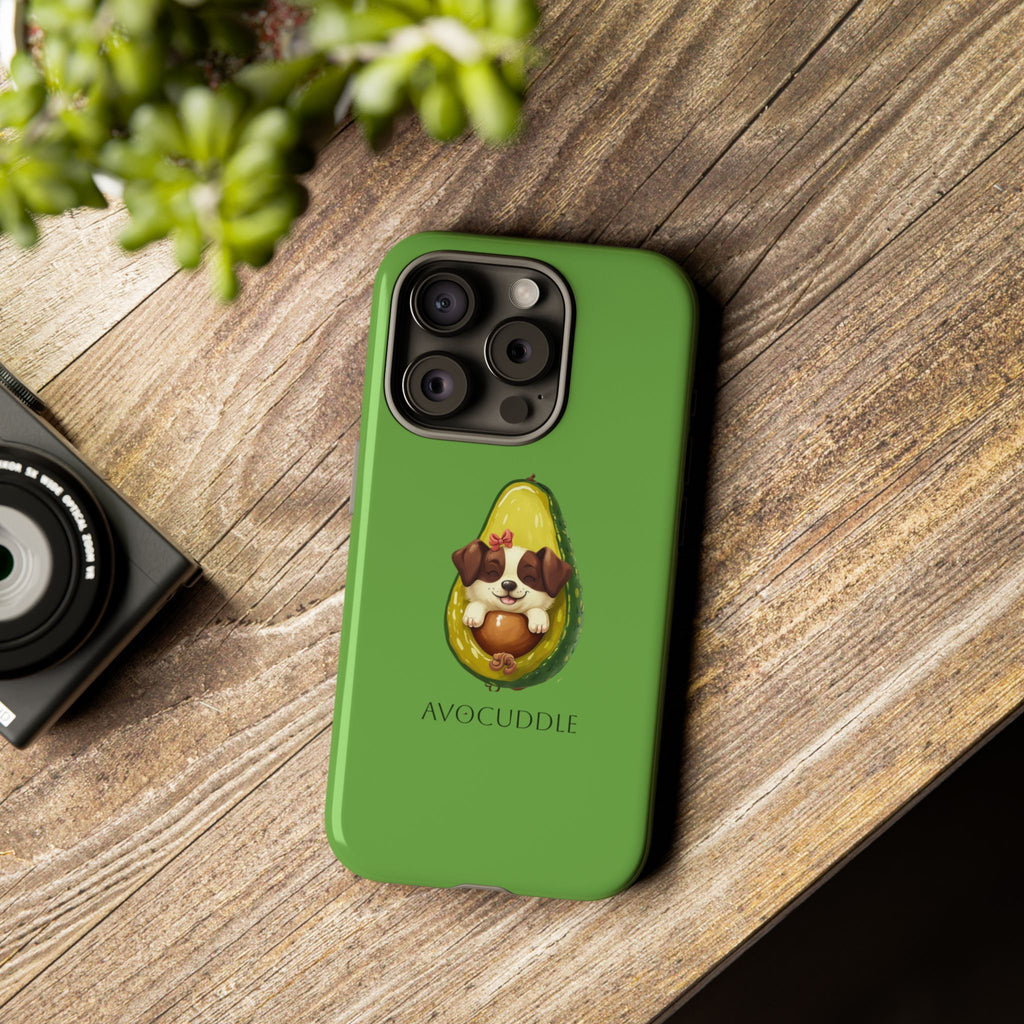 Cute Avocado Dog Phone Case - Pet Lover Gift, Animal Phone Cover, Quirky Accessory, Dog Mom Present, Custom Phone Case