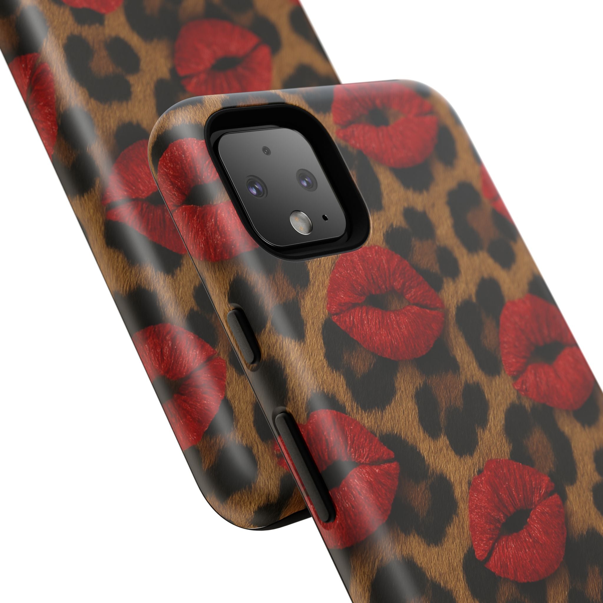 Leopard Kiss Phone Case, Trendy Tough Cases for iPhone, Fashionable Phone Accessory, Stylish Gift for Her, Birthday Present