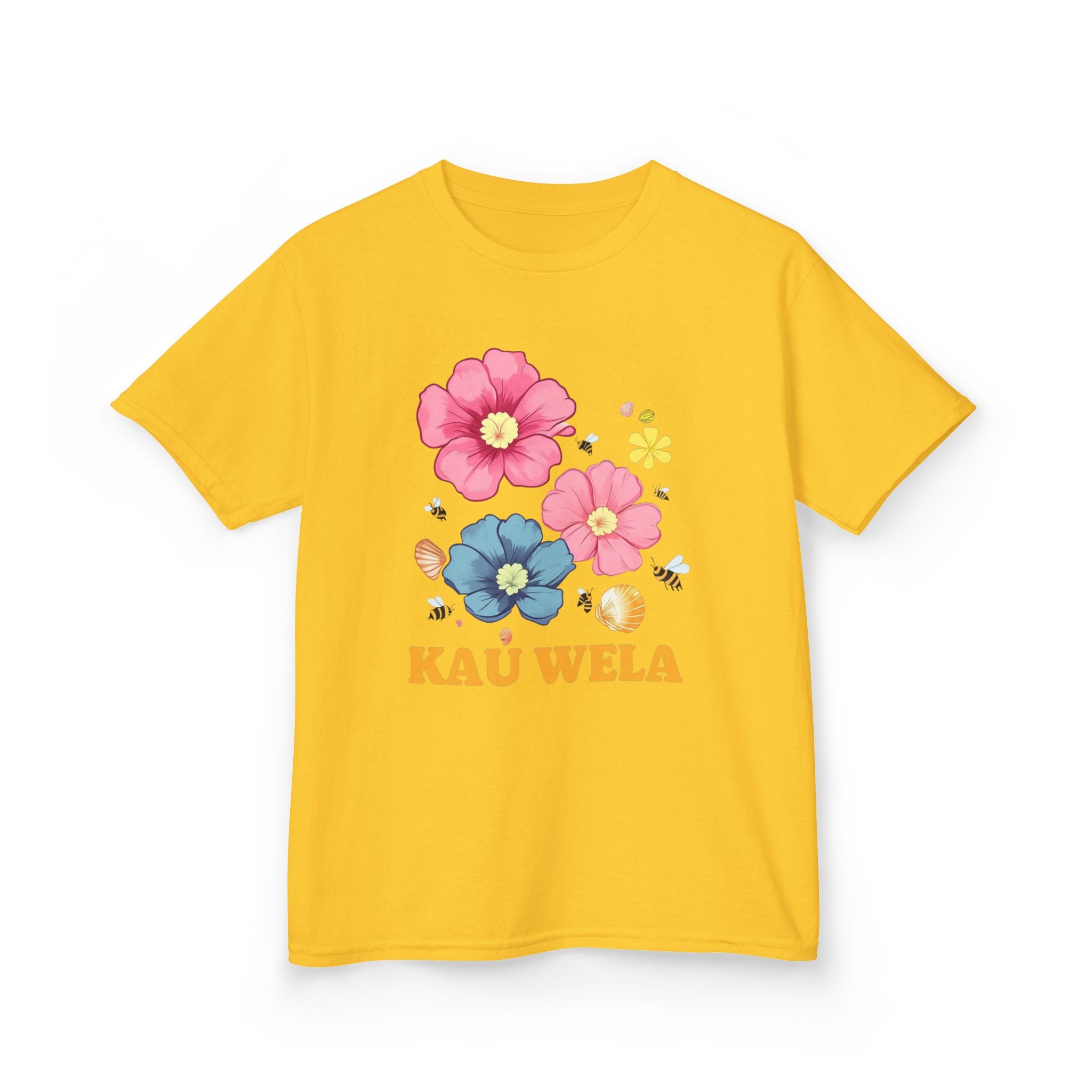 Kids T-Shirt - Summer Flowers Seashells Beach Waves Hawaii