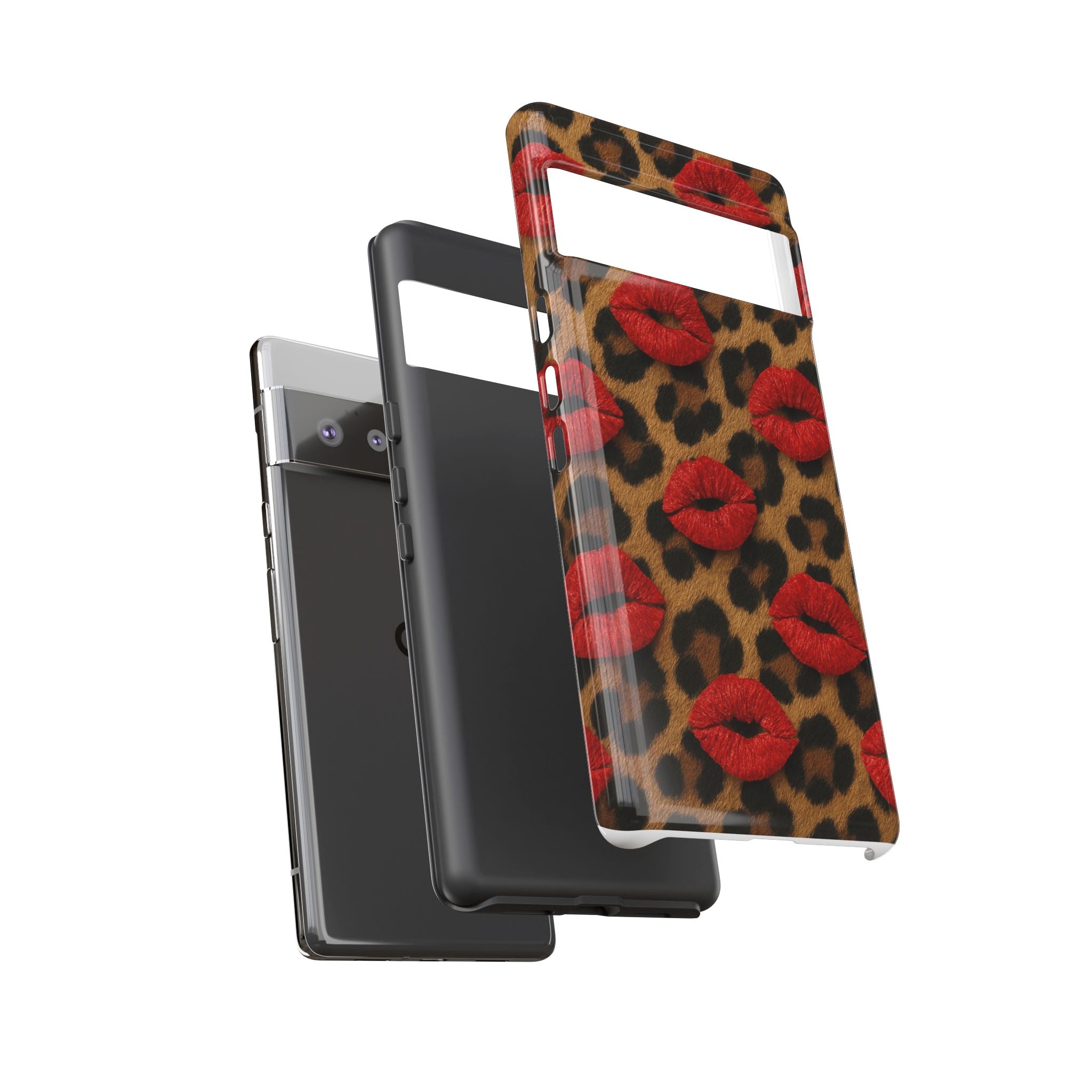Leopard Kiss Phone Case, Trendy Tough Cases for iPhone, Fashionable Phone Accessory, Stylish Gift for Her, Birthday Present