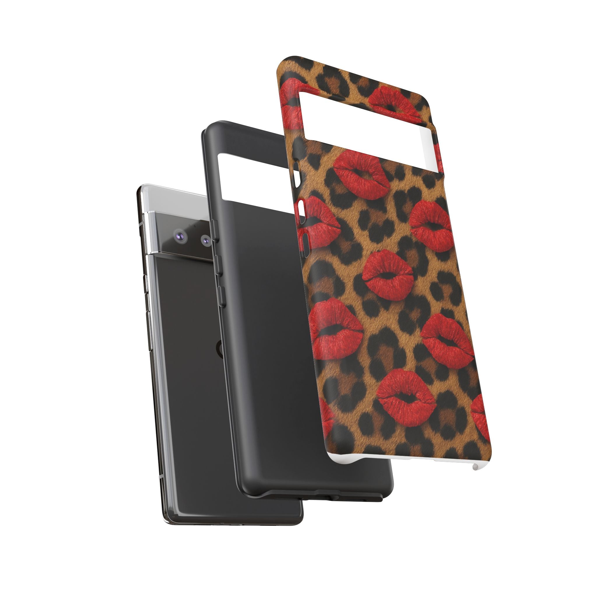 Leopard Kiss Phone Case, Trendy Tough Cases for iPhone, Fashionable Phone Accessory, Stylish Gift for Her, Birthday Present
