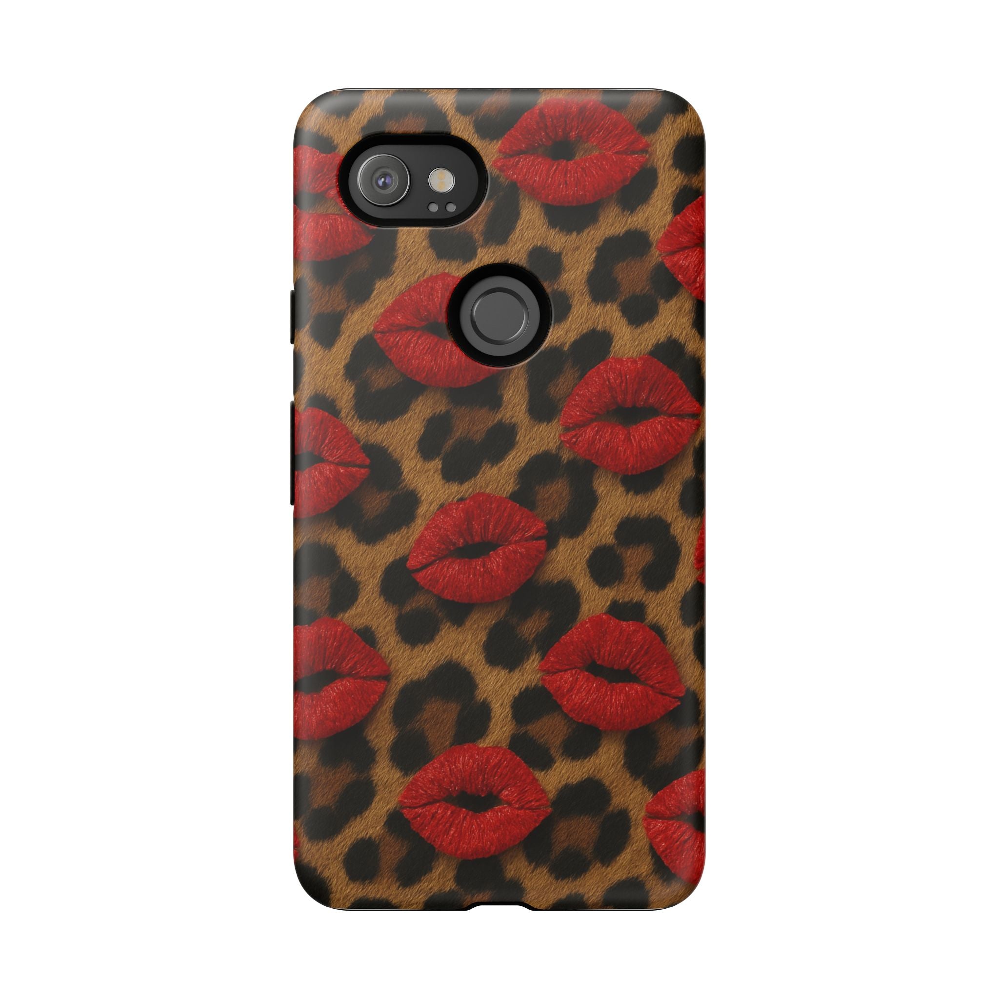 Leopard Kiss Phone Case, Trendy Tough Cases for iPhone, Fashionable Phone Accessory, Stylish Gift for Her, Birthday Present