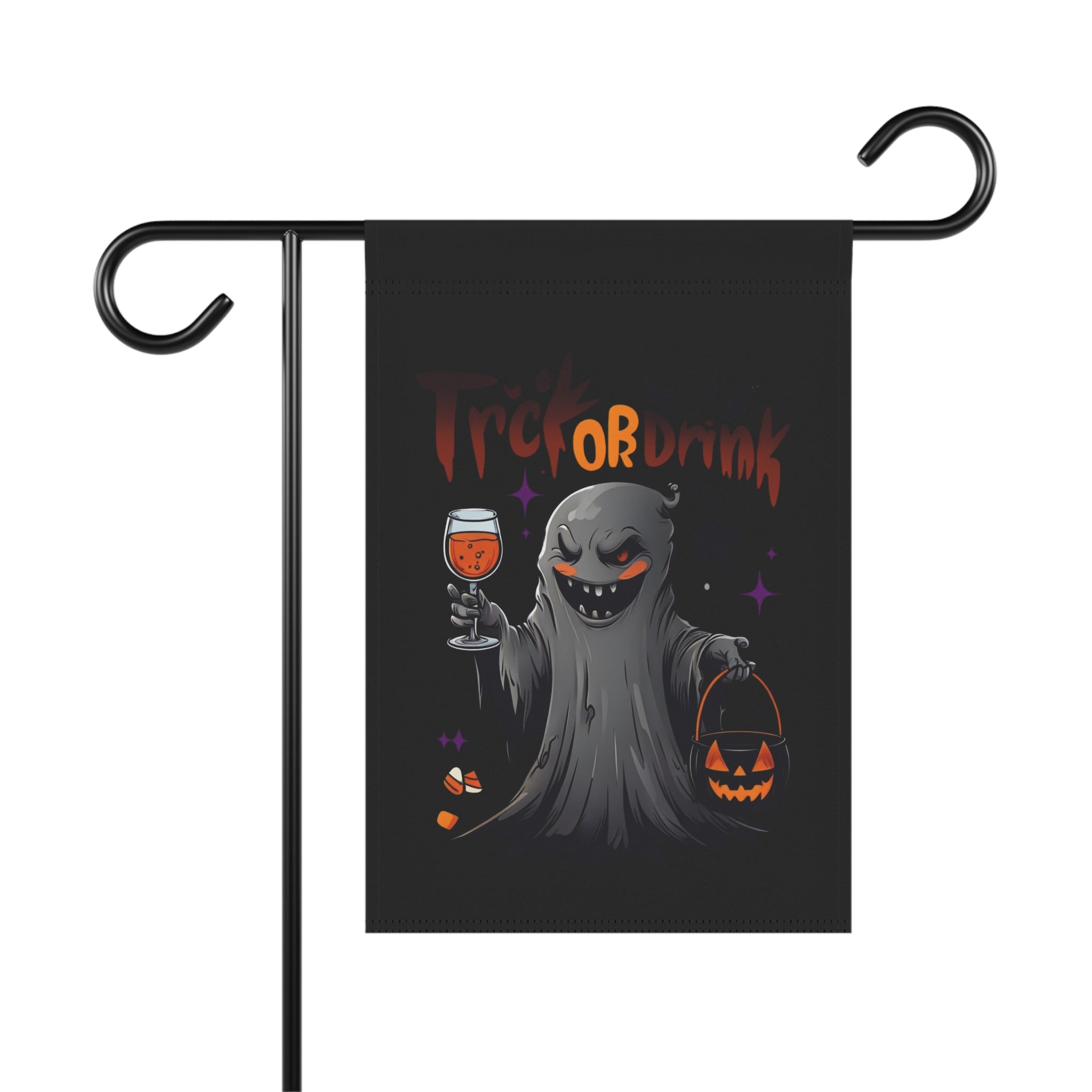 Halloween Garden Banner, Spooky Decor, Trick or Drink Flag, Outdoor Halloween Decor, Festive Haunted House Sign