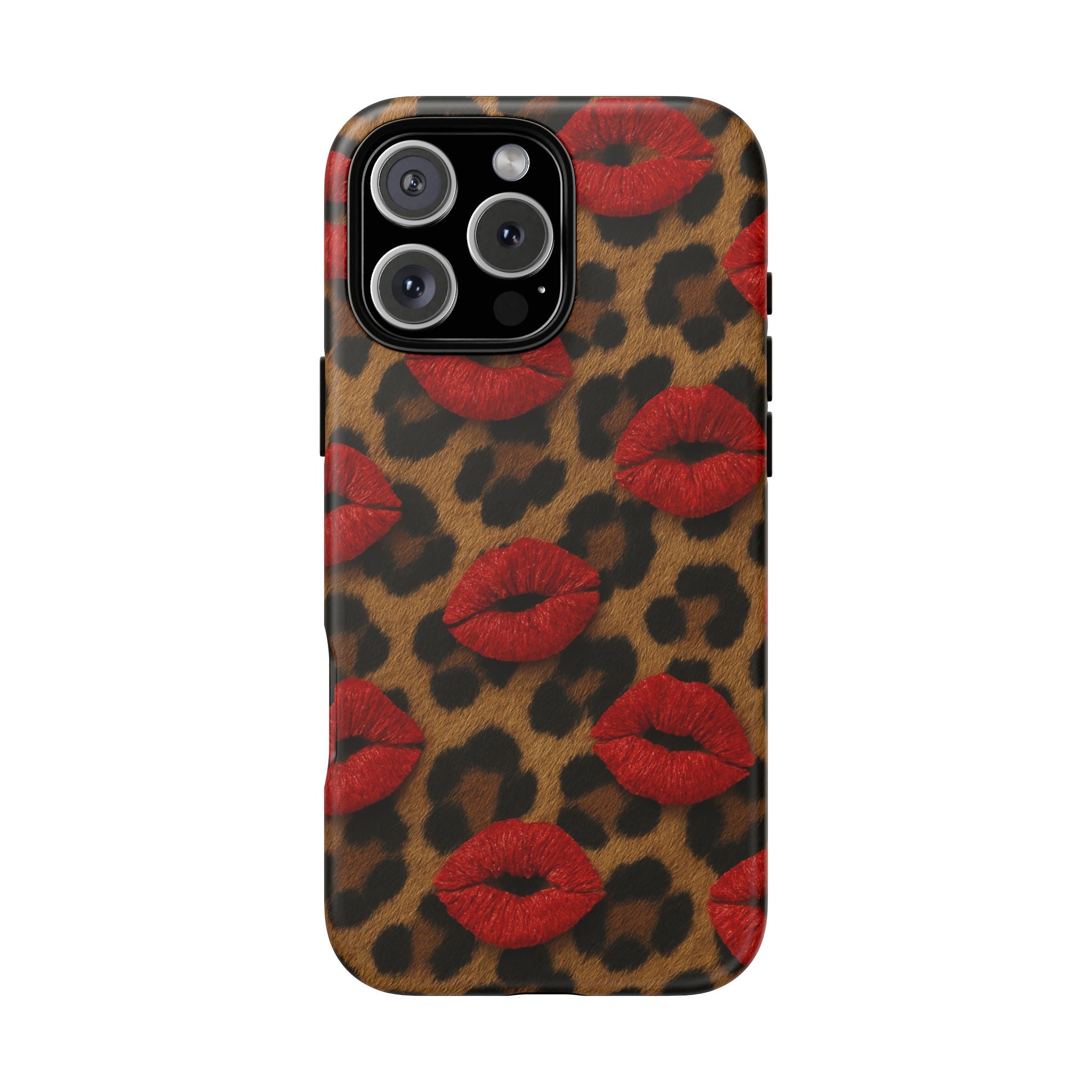 Leopard Kiss Phone Case, Trendy Tough Cases for iPhone, Fashionable Phone Accessory, Stylish Gift for Her, Birthday Present