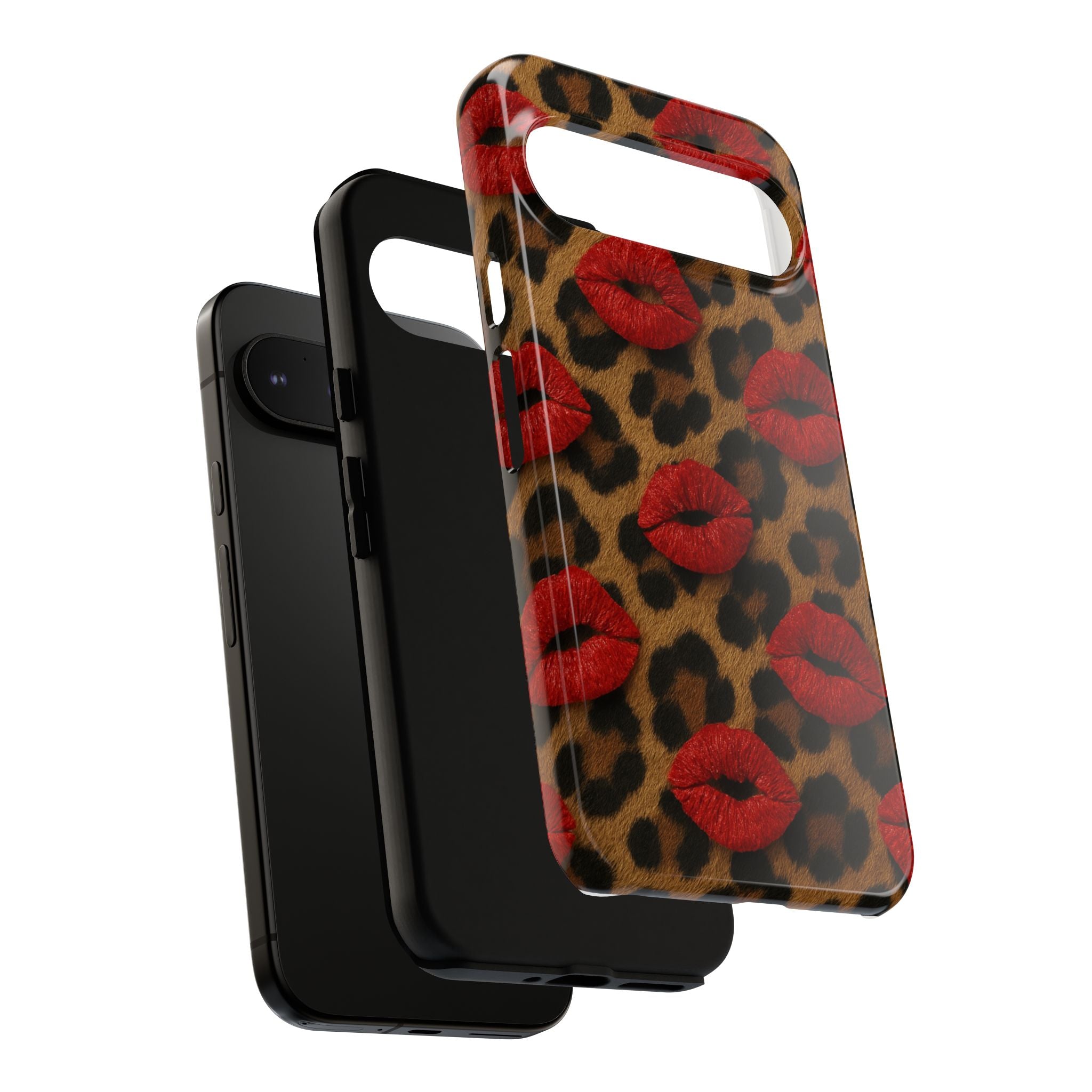 Leopard Kiss Phone Case, Trendy Tough Cases for iPhone, Fashionable Phone Accessory, Stylish Gift for Her, Birthday Present