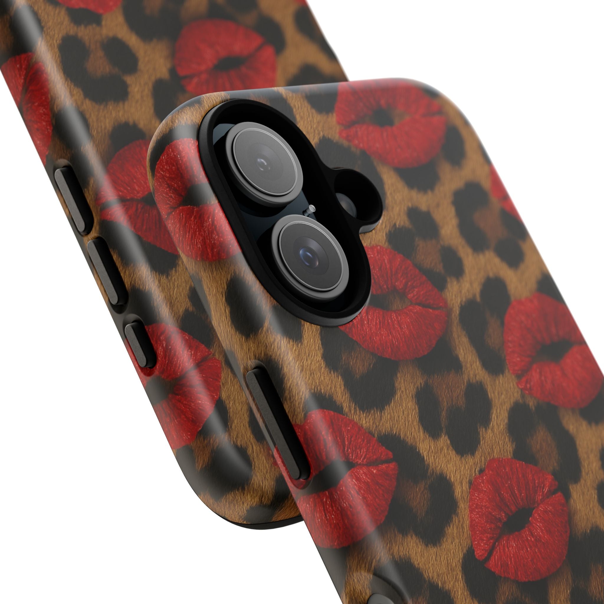 Leopard Kiss Phone Case, Trendy Tough Cases for iPhone, Fashionable Phone Accessory, Stylish Gift for Her, Birthday Present