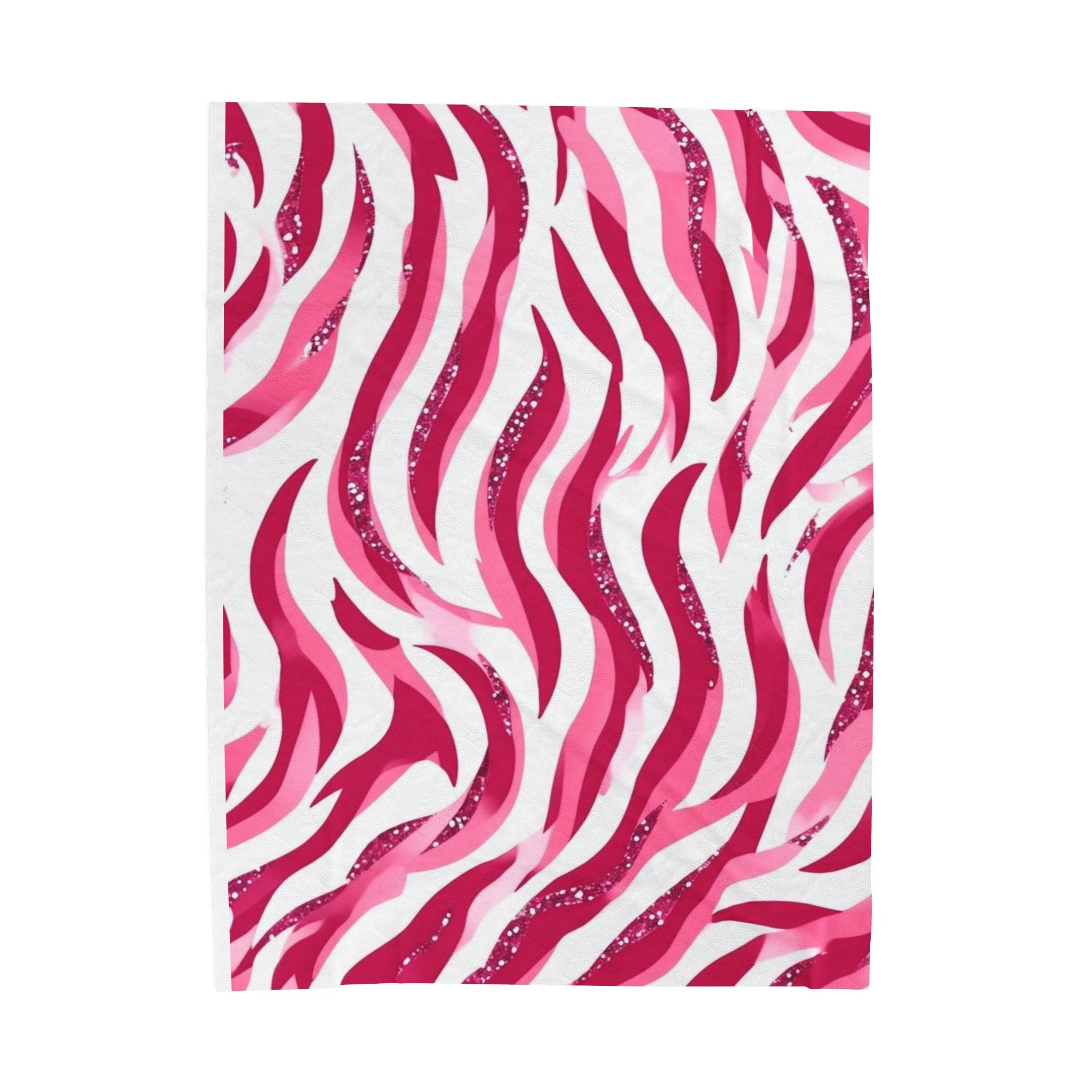 Cozy Velveteen Plush Blanket | Soft Throw for Home, Gift for Her, Couch Decor, Bedroom Comfort, Pink Zebra Design