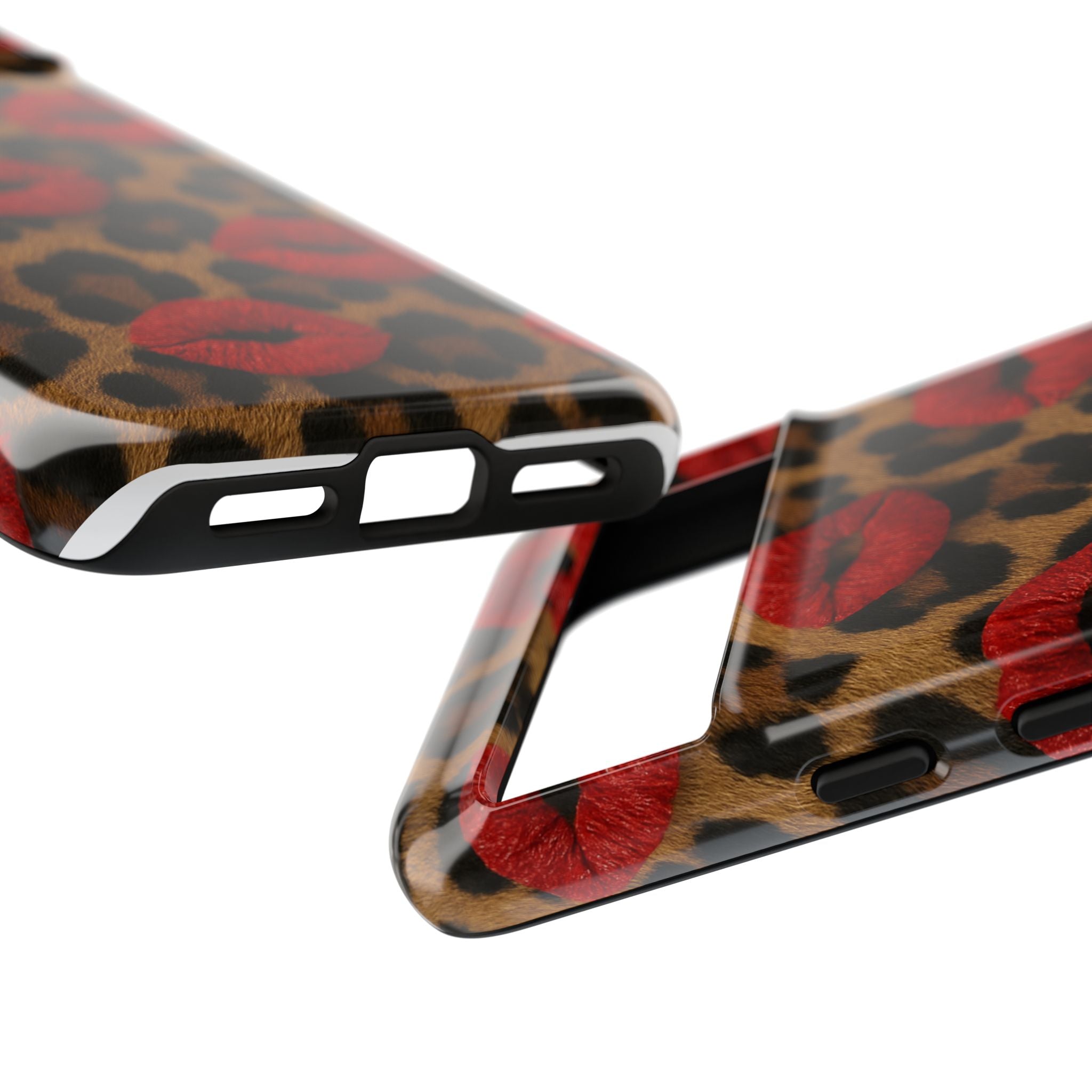 Leopard Kiss Phone Case, Trendy Tough Cases for iPhone, Fashionable Phone Accessory, Stylish Gift for Her, Birthday Present