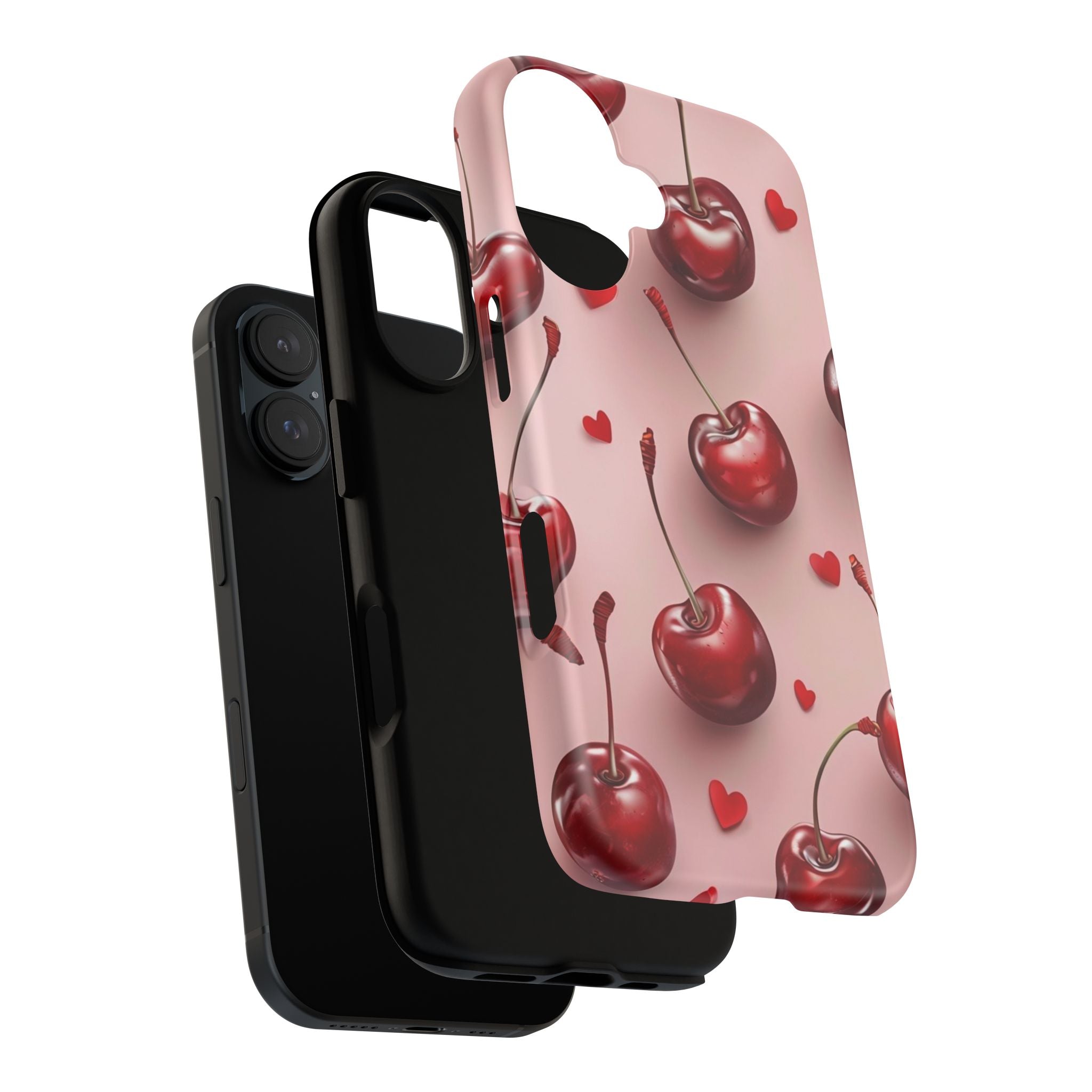 Cherry Blossom Phone Case, Cute Phone Cover, Tough Cases, Red Cherry Design, Valentine's Gift, Stylish Mobile Accessory