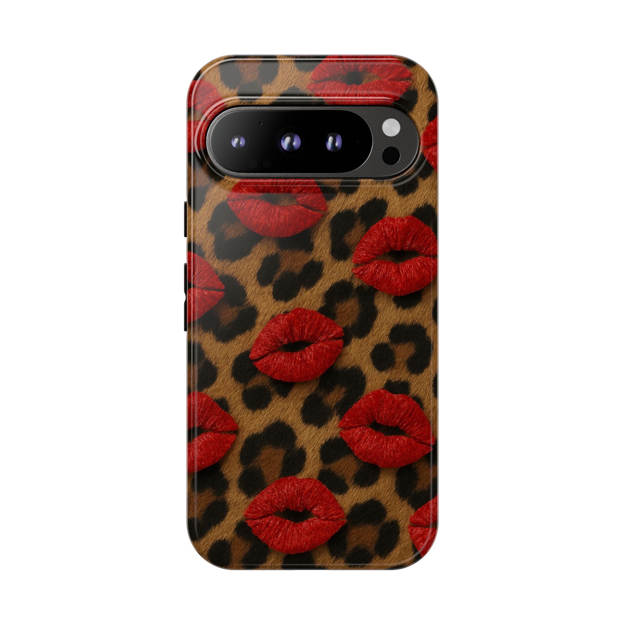 Leopard Kiss Phone Case, Trendy Tough Cases for iPhone, Fashionable Phone Accessory, Stylish Gift for Her, Birthday Present