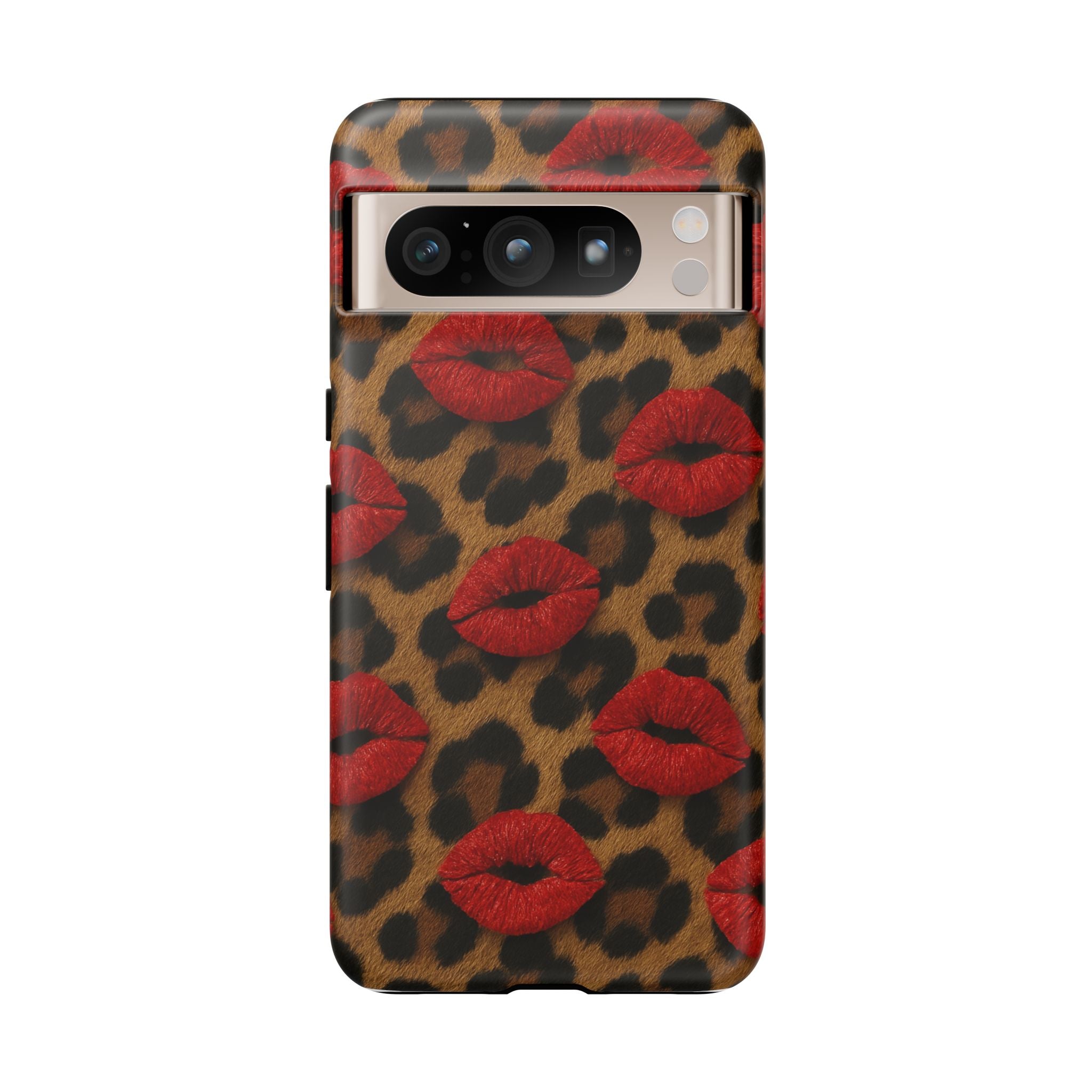 Leopard Kiss Phone Case, Trendy Tough Cases for iPhone, Fashionable Phone Accessory, Stylish Gift for Her, Birthday Present