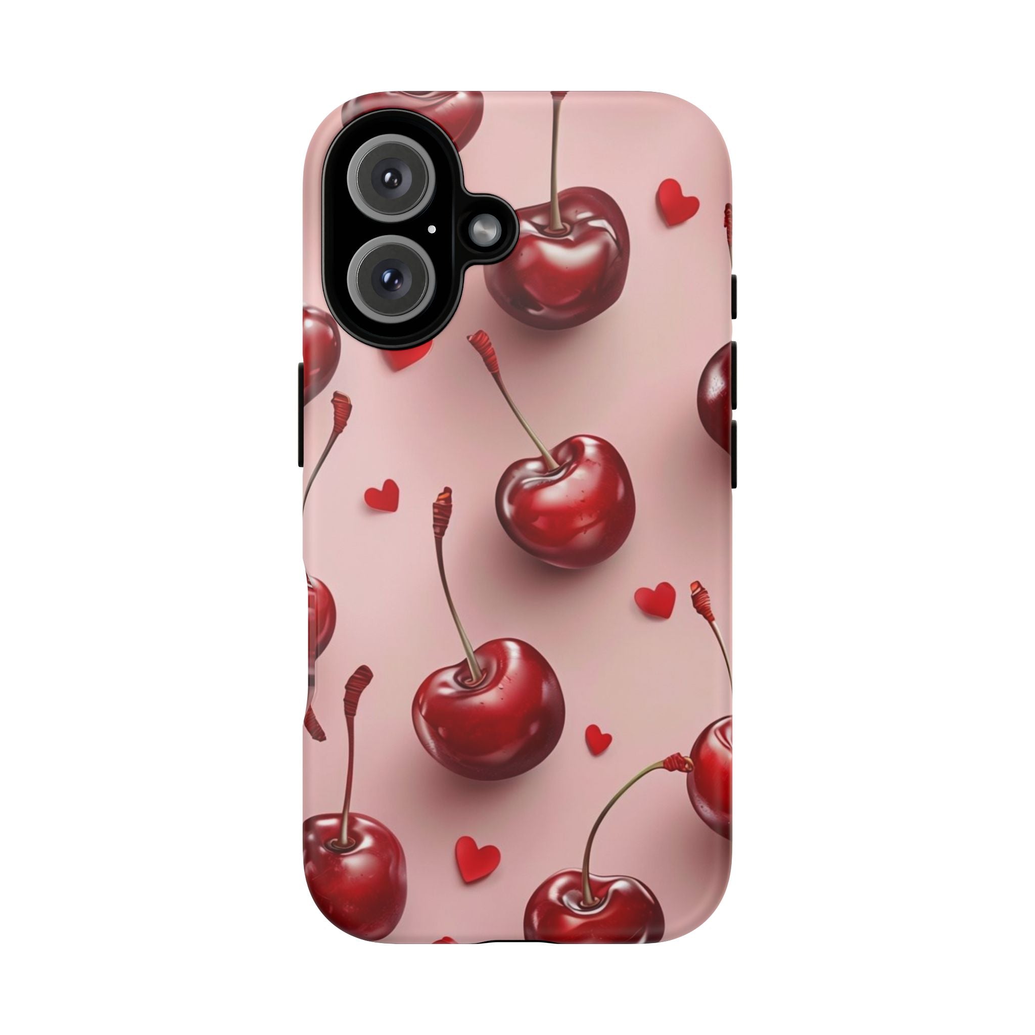 Cherry Blossom Phone Case, Cute Phone Cover, Tough Cases, Red Cherry Design, Valentine's Gift, Stylish Mobile Accessory