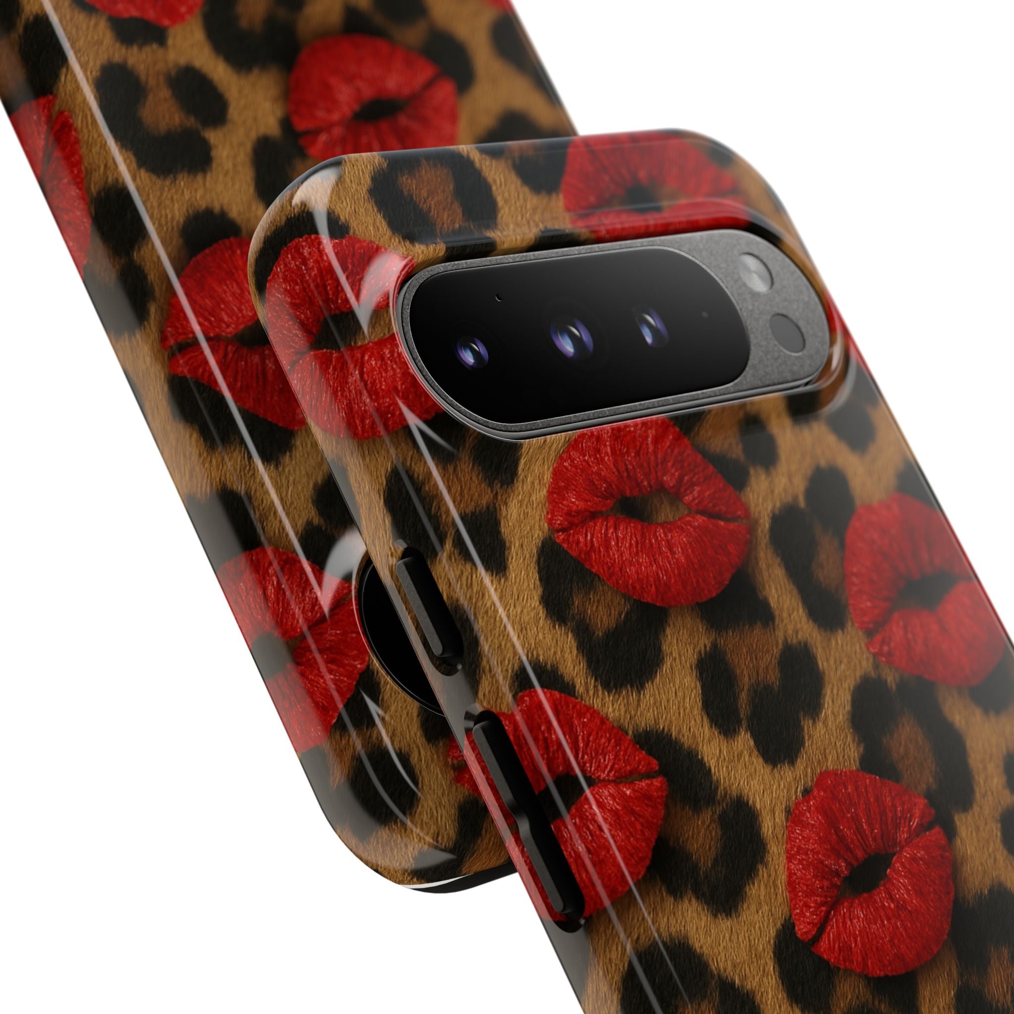 Leopard Kiss Phone Case, Trendy Tough Cases for iPhone, Fashionable Phone Accessory, Stylish Gift for Her, Birthday Present