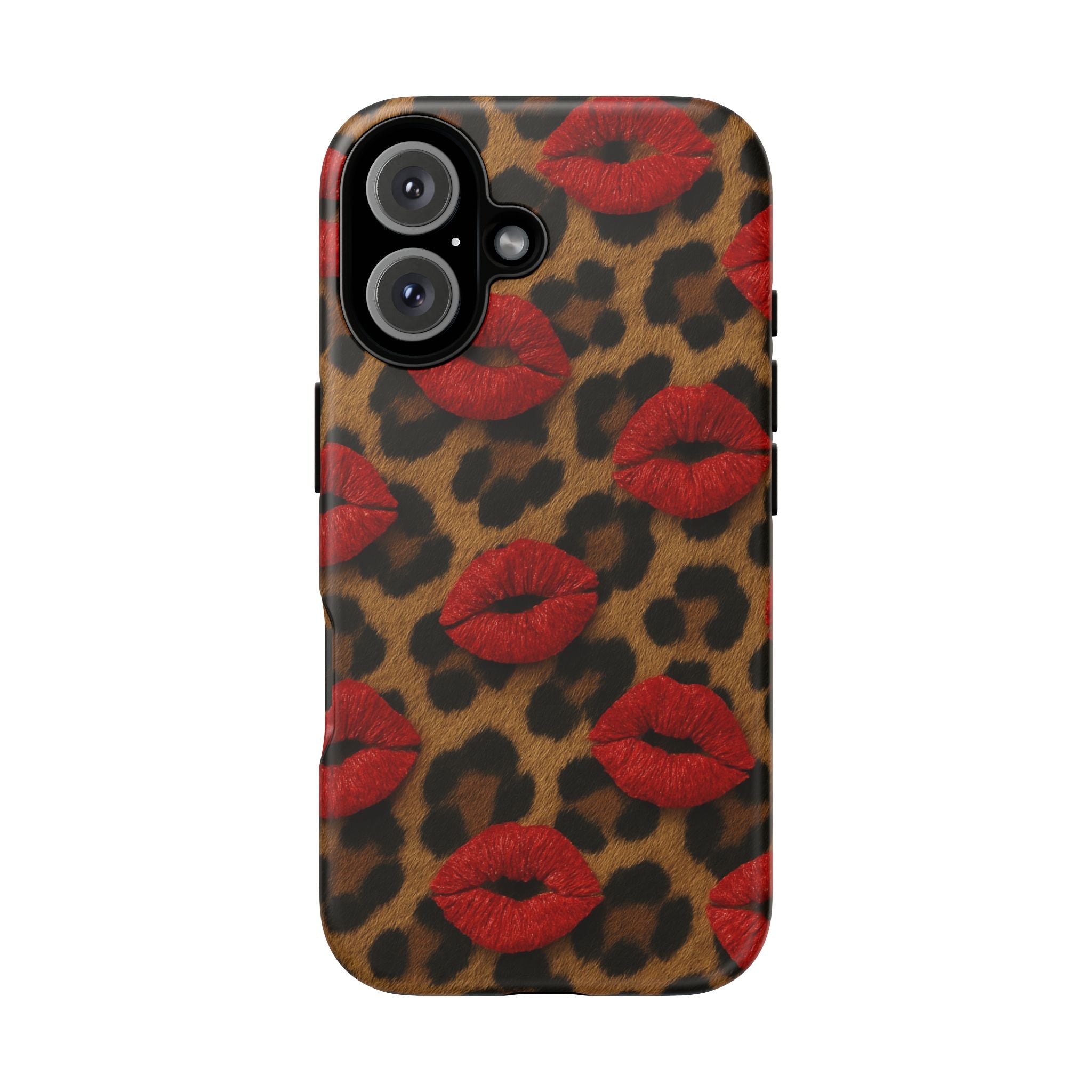 Leopard Kiss Phone Case, Trendy Tough Cases for iPhone, Fashionable Phone Accessory, Stylish Gift for Her, Birthday Present