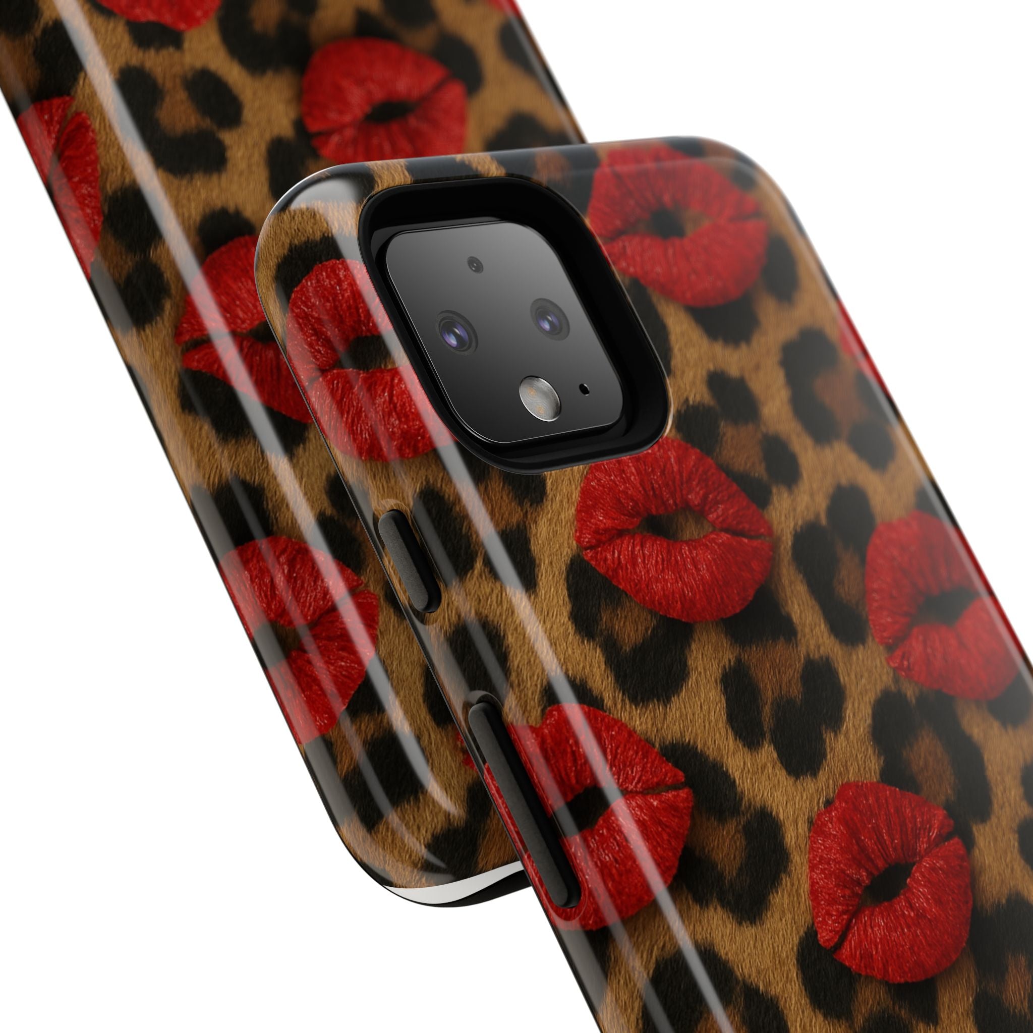 Leopard Kiss Phone Case, Trendy Tough Cases for iPhone, Fashionable Phone Accessory, Stylish Gift for Her, Birthday Present