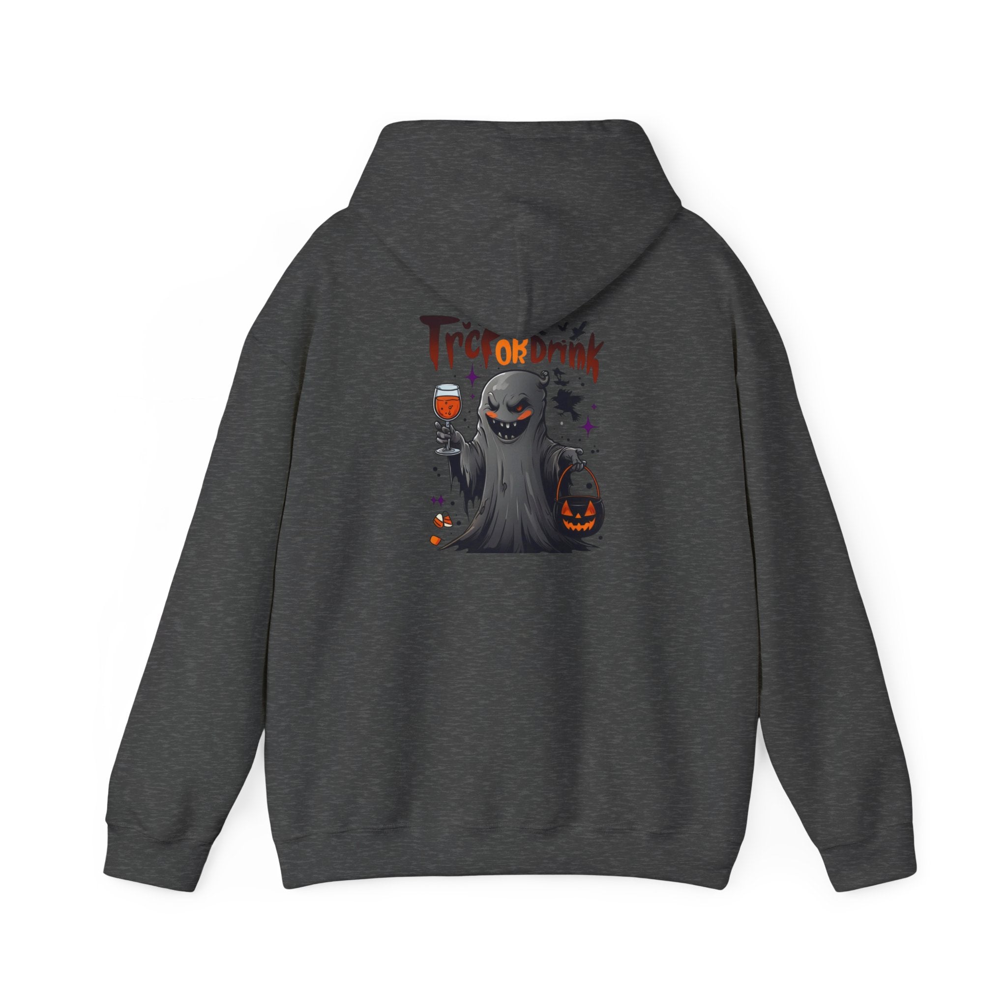 Halloween Trick or Drink Hoodie, Unisex Pullover Sweatshirt, Cozy Fall Apparel, Spooky Season Gift, Halloween Costume Top