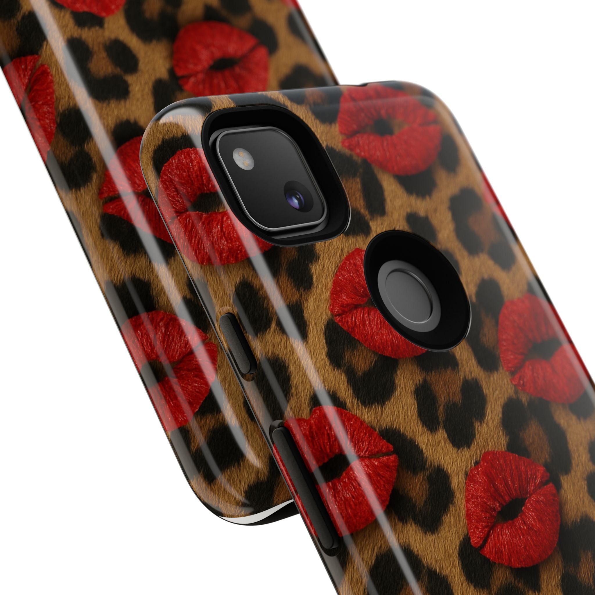 Leopard Kiss Phone Case, Trendy Tough Cases for iPhone, Fashionable Phone Accessory, Stylish Gift for Her, Birthday Present