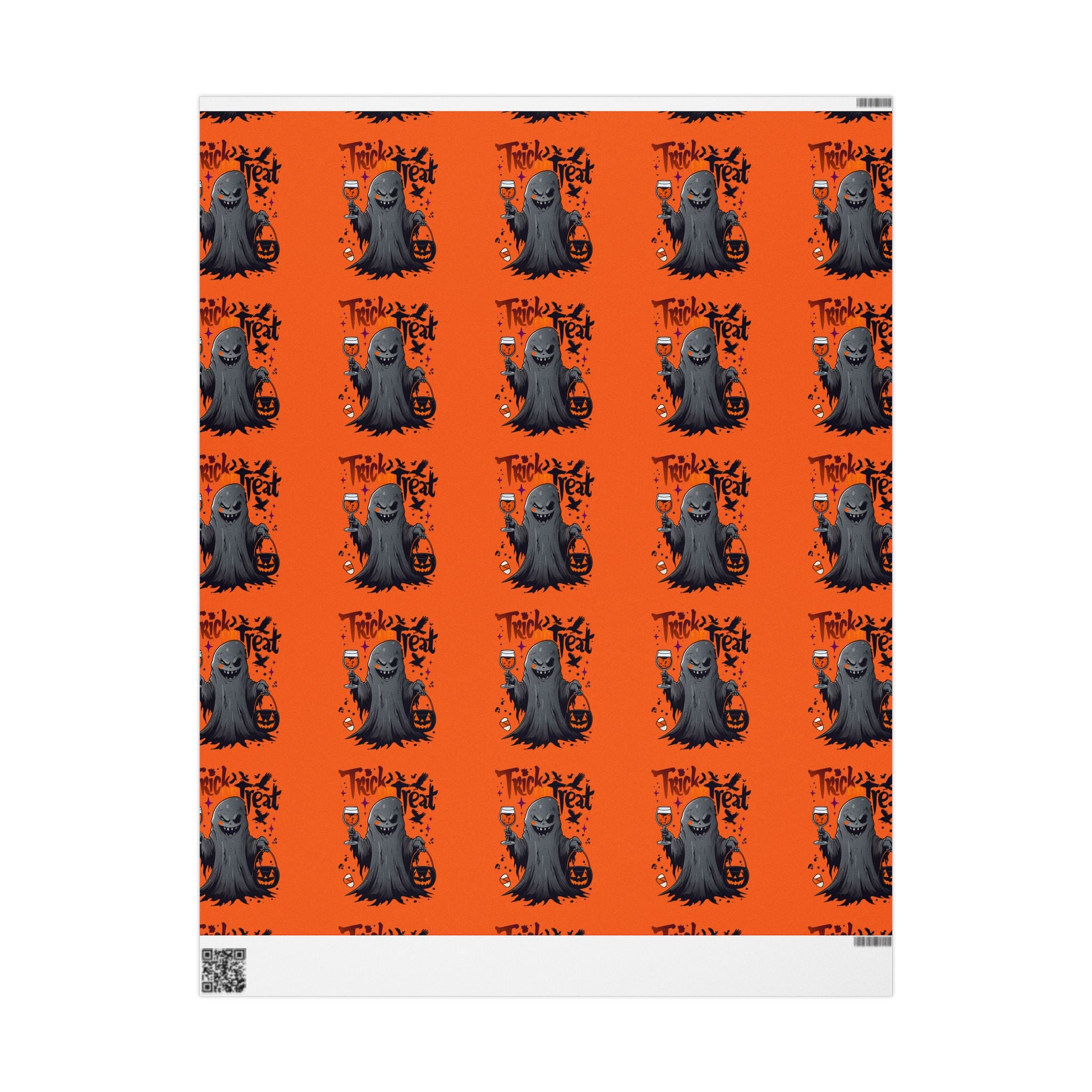 Halloween Wrapping Paper for Unique Gifts, Spooky Decor, Trick-or-Treat, Halloween Party, Ghost Gifts, Festive Packaging, Orange Design