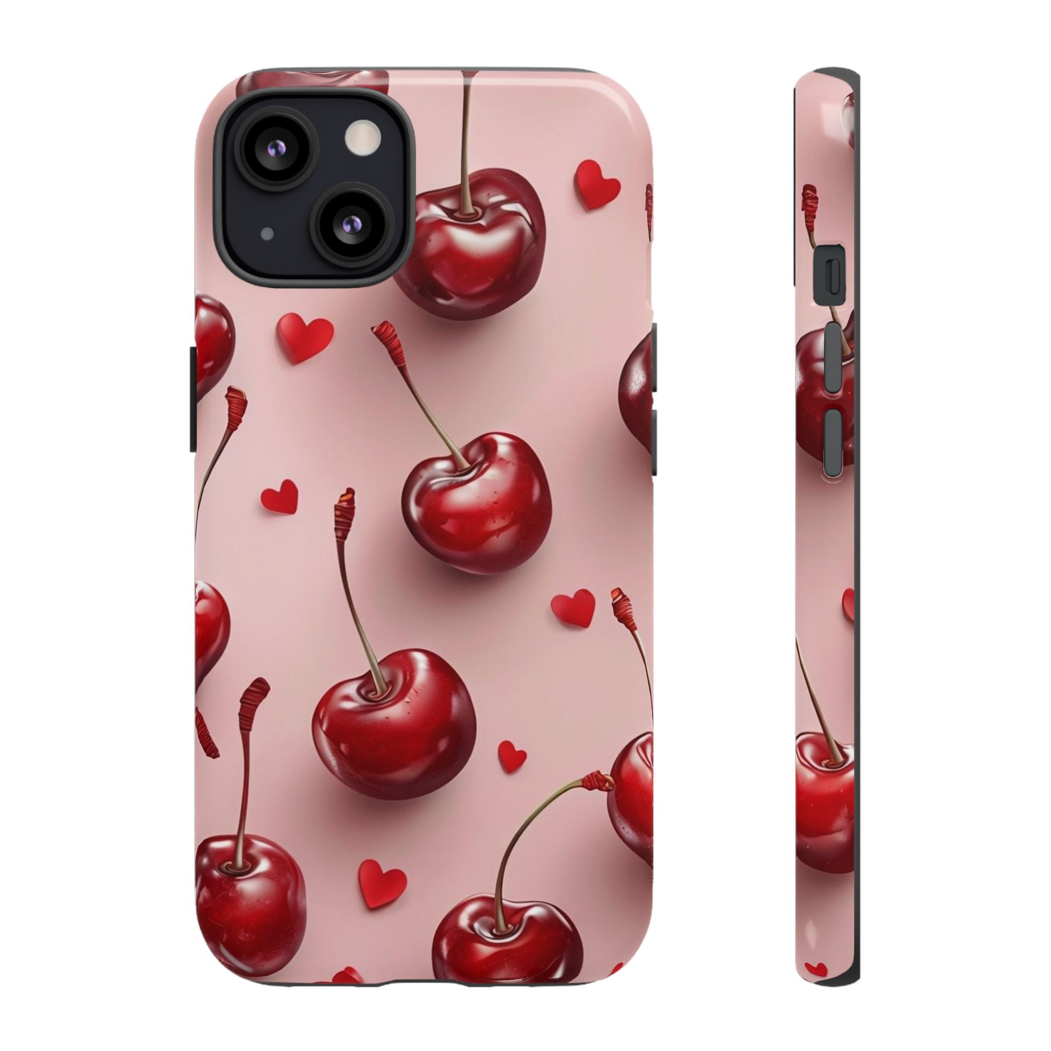 Cherry Blossom Phone Case, Cute Phone Cover, Tough Cases, Red Cherry Design, Valentine's Gift, Stylish Mobile Accessory