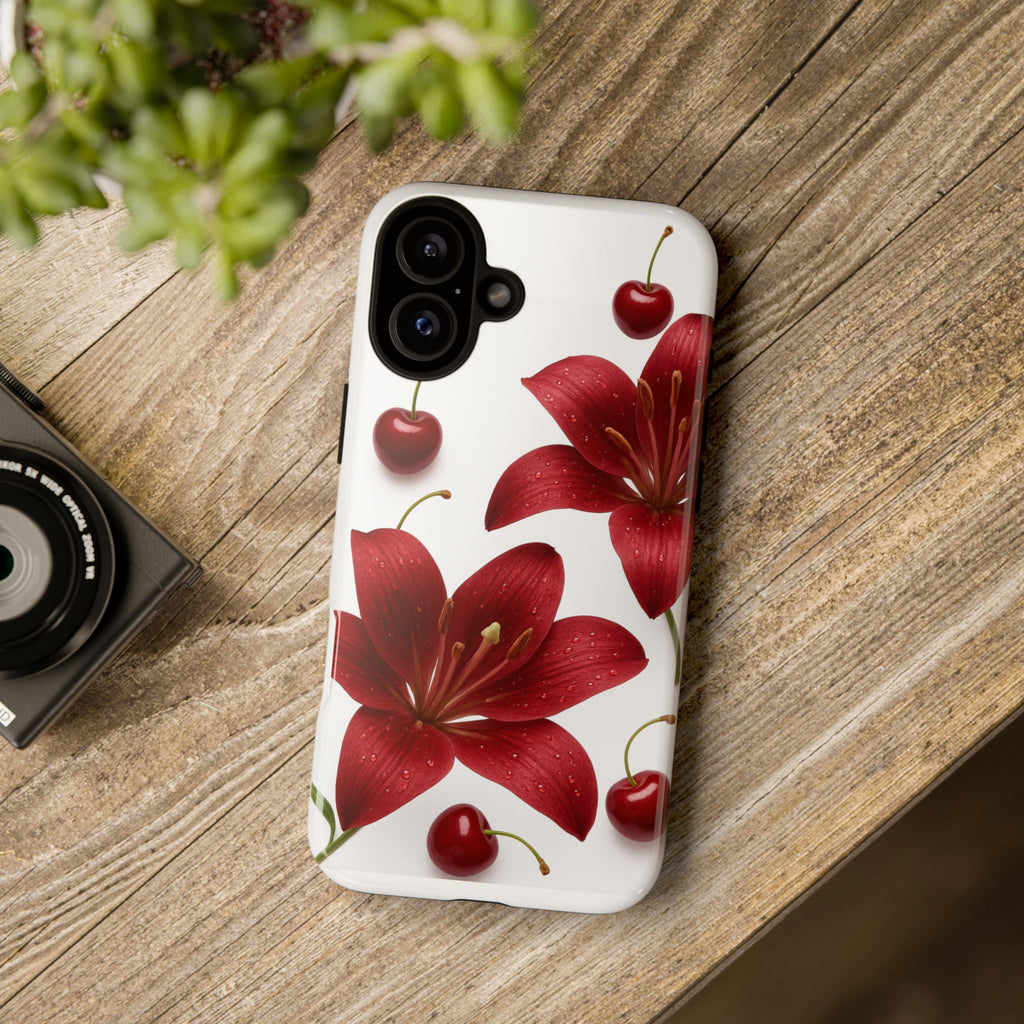 Floral Tough Phone Case, Beautiful Floral Design, Gift for Her, Risk Resistant Cover, Trendy Smartphone Accessory