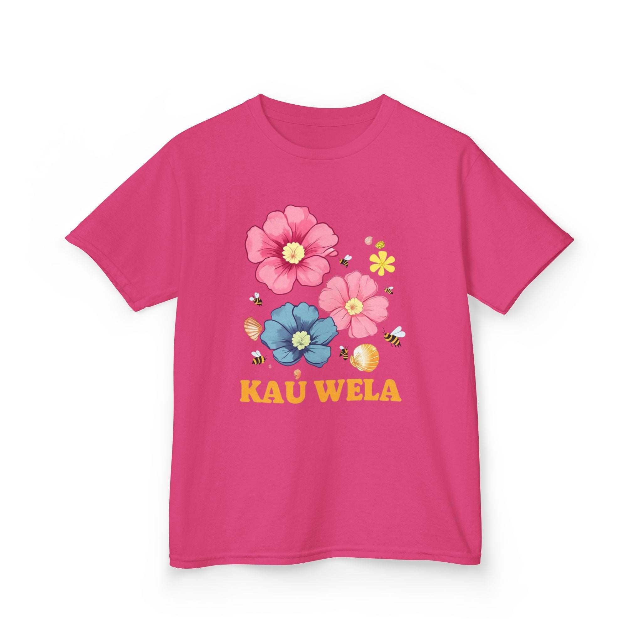 Kids T-Shirt - Summer Flowers Seashells Beach Waves Hawaii