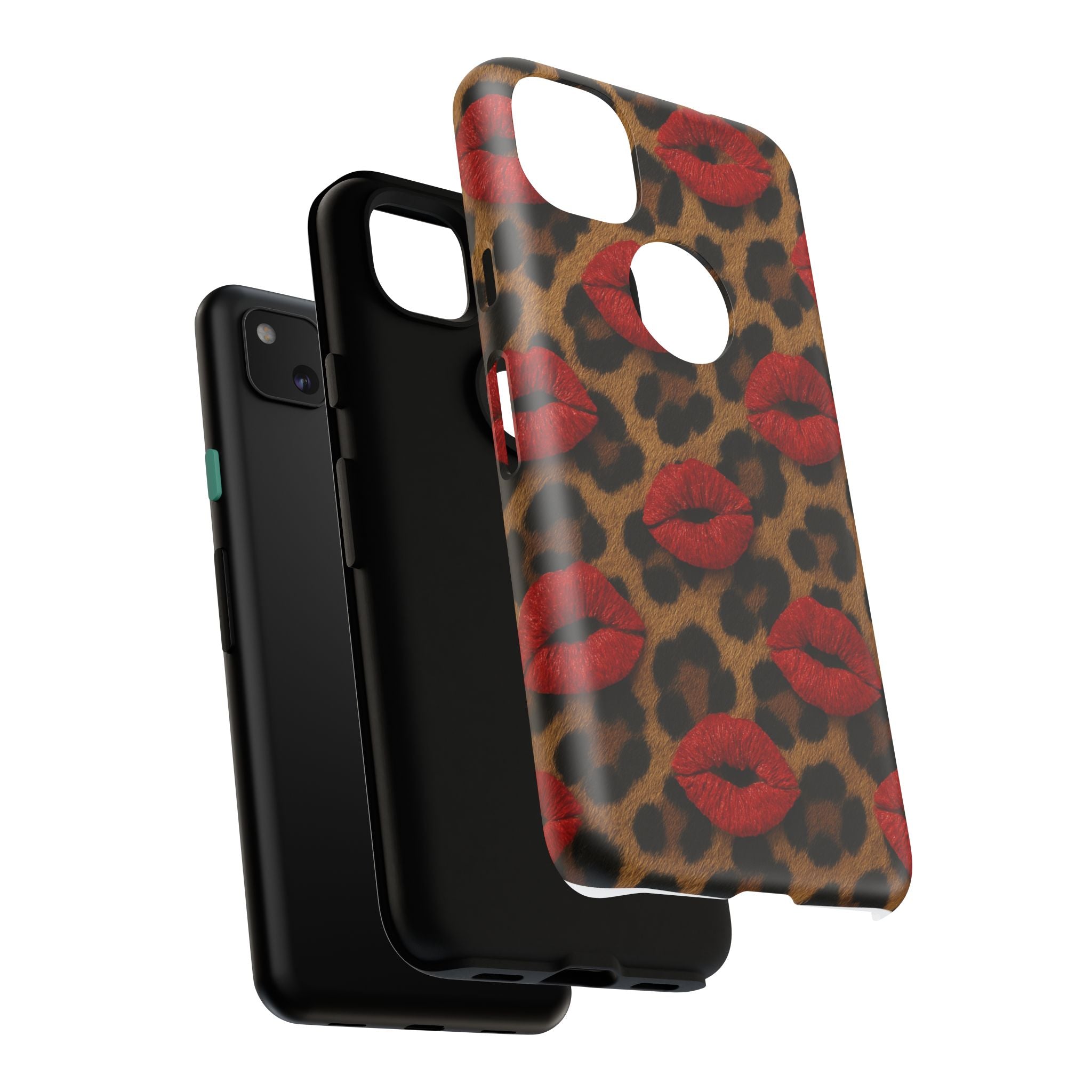 Leopard Kiss Phone Case, Trendy Tough Cases for iPhone, Fashionable Phone Accessory, Stylish Gift for Her, Birthday Present