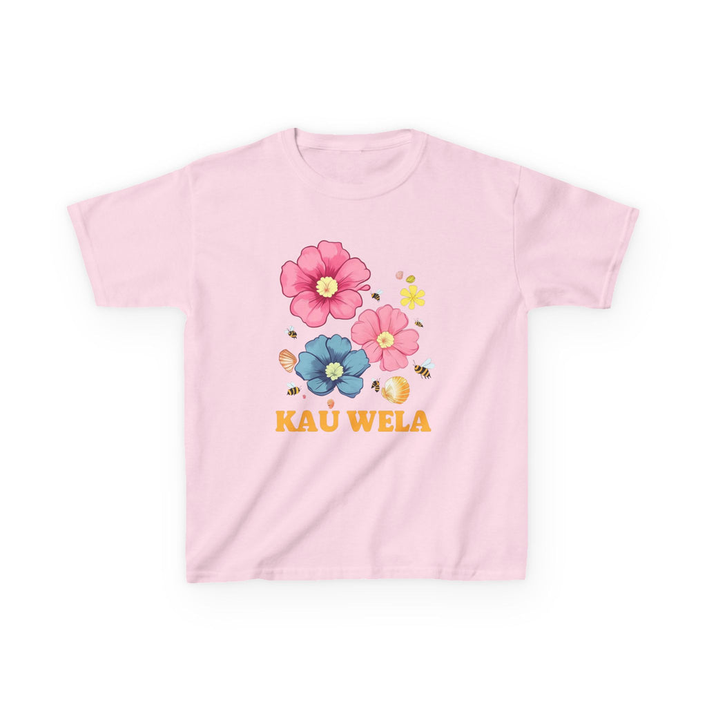 Kids T-Shirt - Summer Flowers Seashells Beach Waves Hawaii