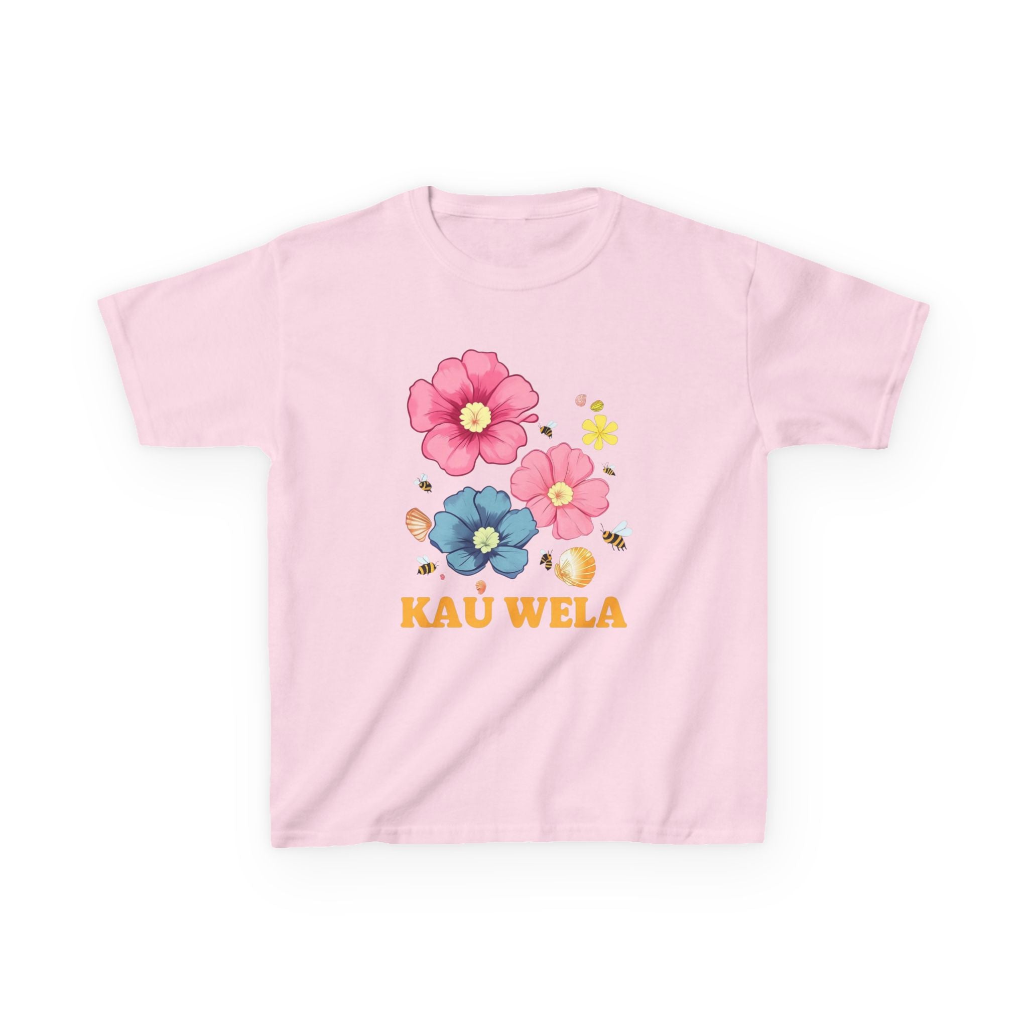 Kids T-Shirt - Summer Flowers Seashells Beach Waves Hawaii