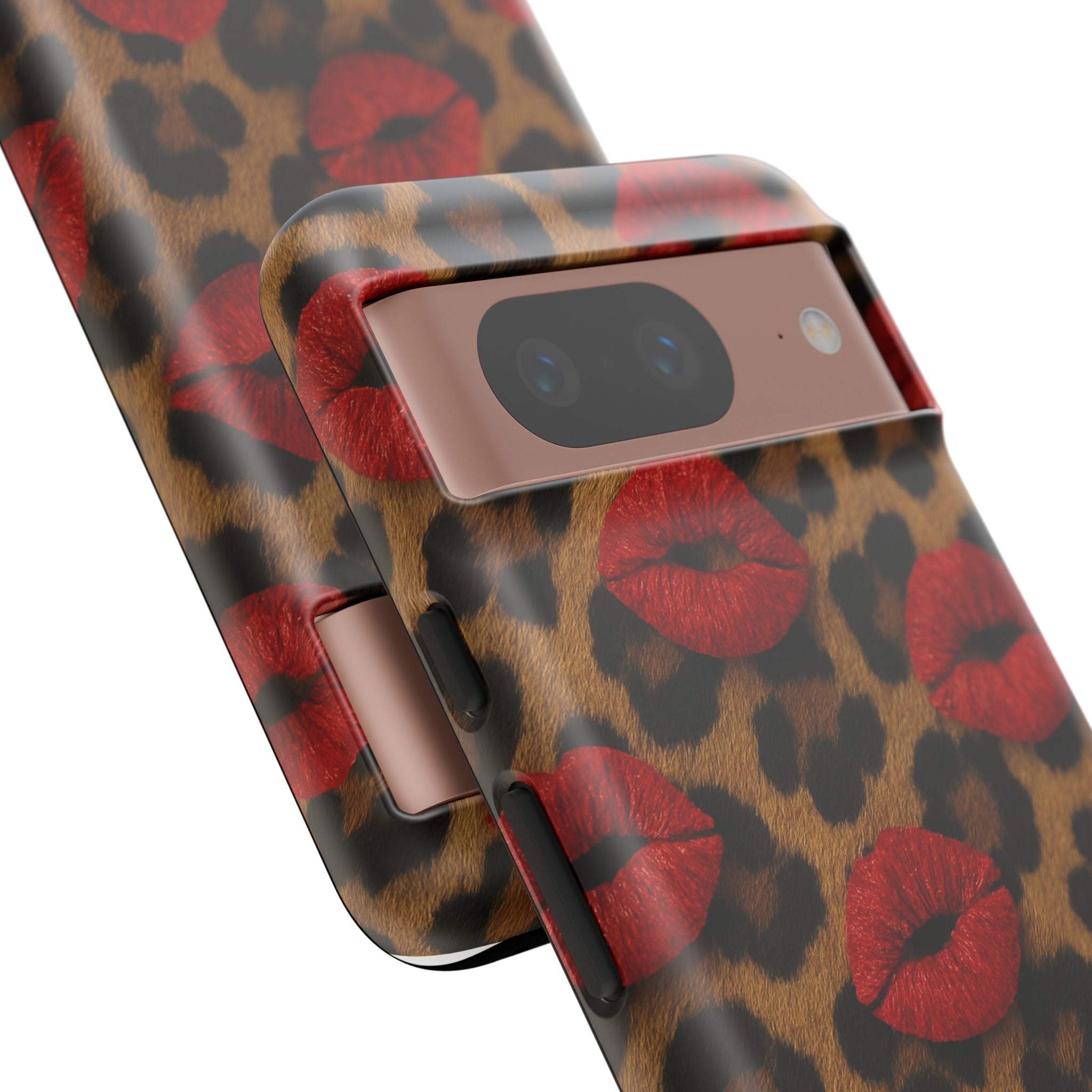 Leopard Kiss Phone Case, Trendy Tough Cases for iPhone, Fashionable Phone Accessory, Stylish Gift for Her, Birthday Present