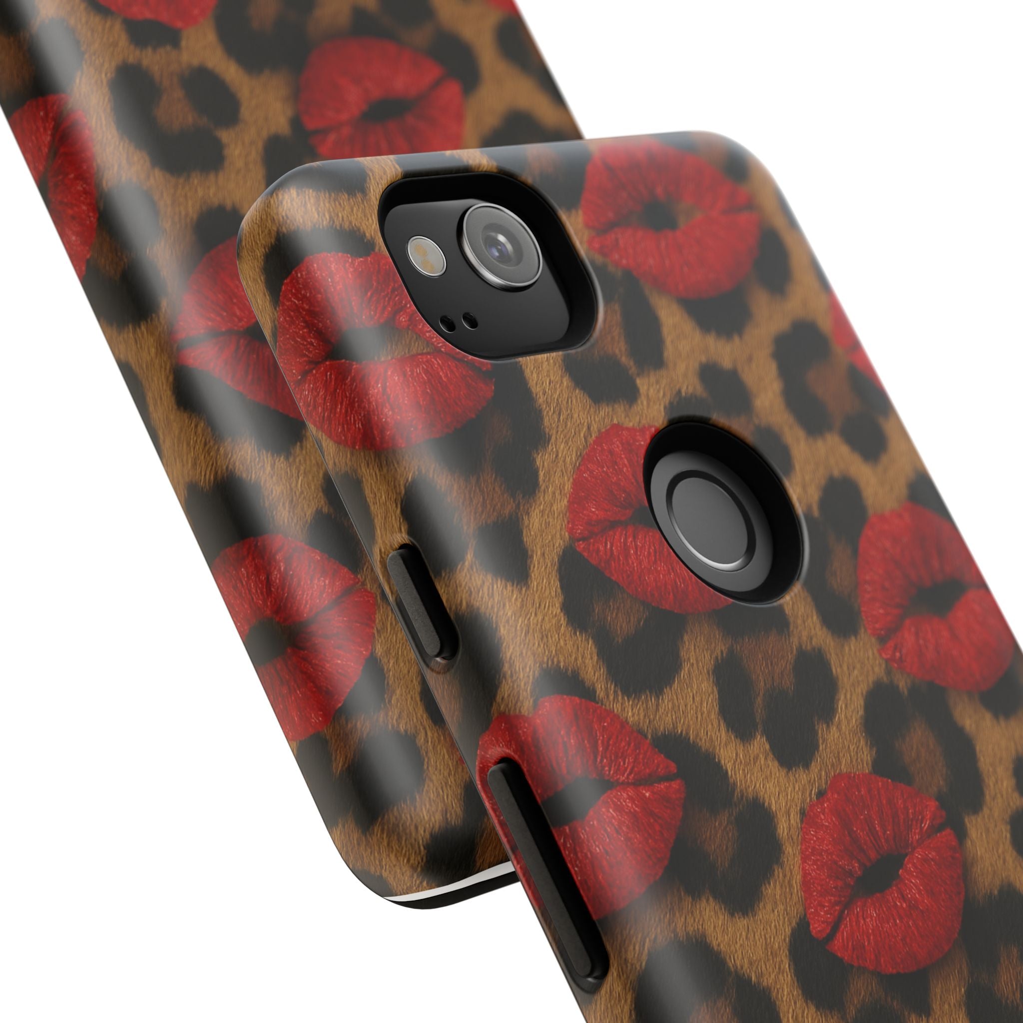 Leopard Kiss Phone Case, Trendy Tough Cases for iPhone, Fashionable Phone Accessory, Stylish Gift for Her, Birthday Present