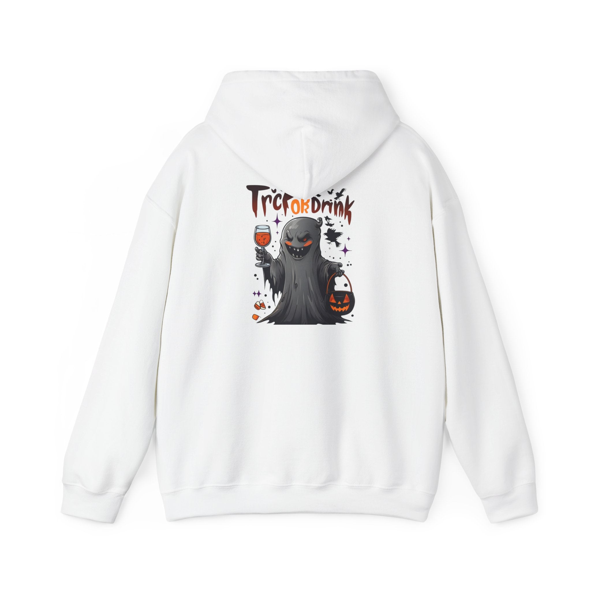 Halloween Trick or Drink Hoodie, Unisex Pullover Sweatshirt, Cozy Fall Apparel, Spooky Season Gift, Halloween Costume Top
