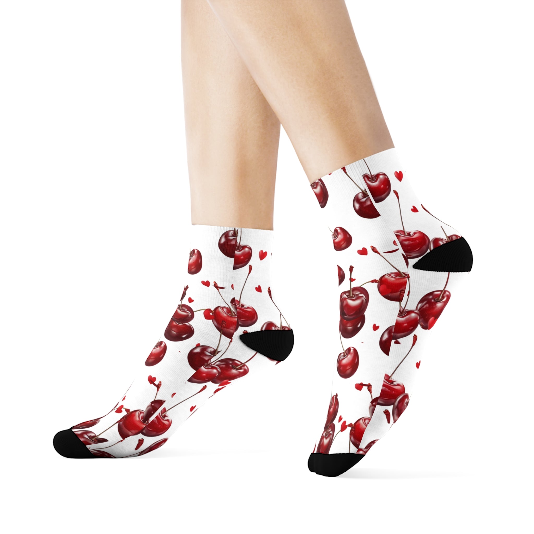 Sweet Cherry Crew Socks for Fun-Loving Souls, Cute Gift for Birthdays, Holidays, or Relaxing Days