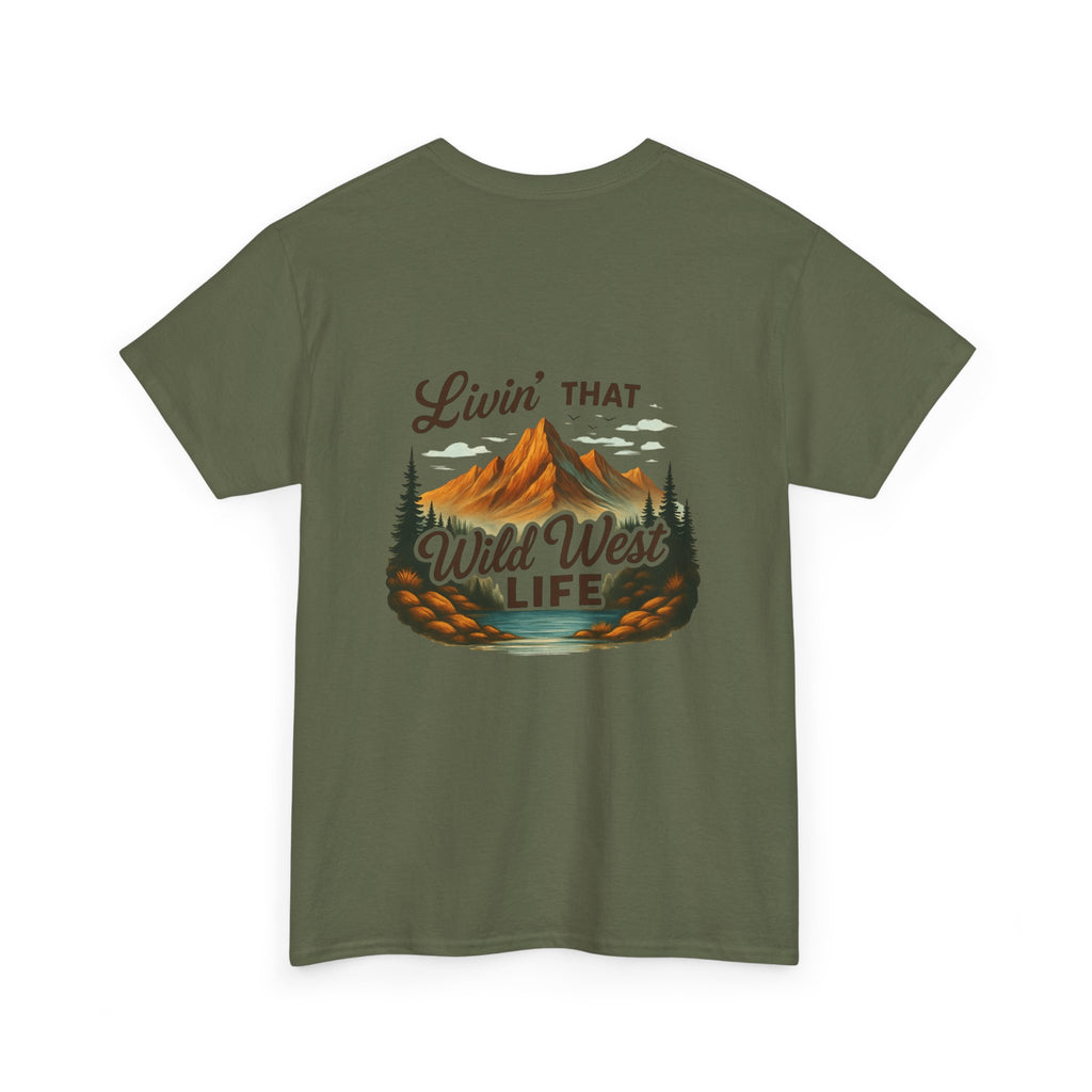 Camping Country Wild West Life Tee, Unisex Heavy Cotton T-Shirt, Adventure Shirt, Outdoor Apparel, Nature Lover Gift, Festival Wear