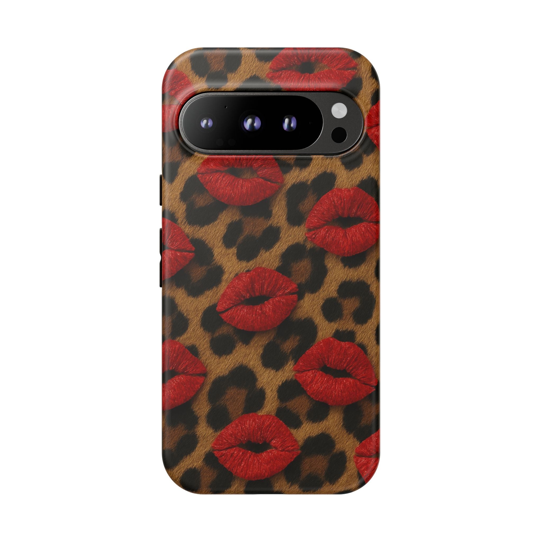 Leopard Kiss Phone Case, Trendy Tough Cases for iPhone, Fashionable Phone Accessory, Stylish Gift for Her, Birthday Present