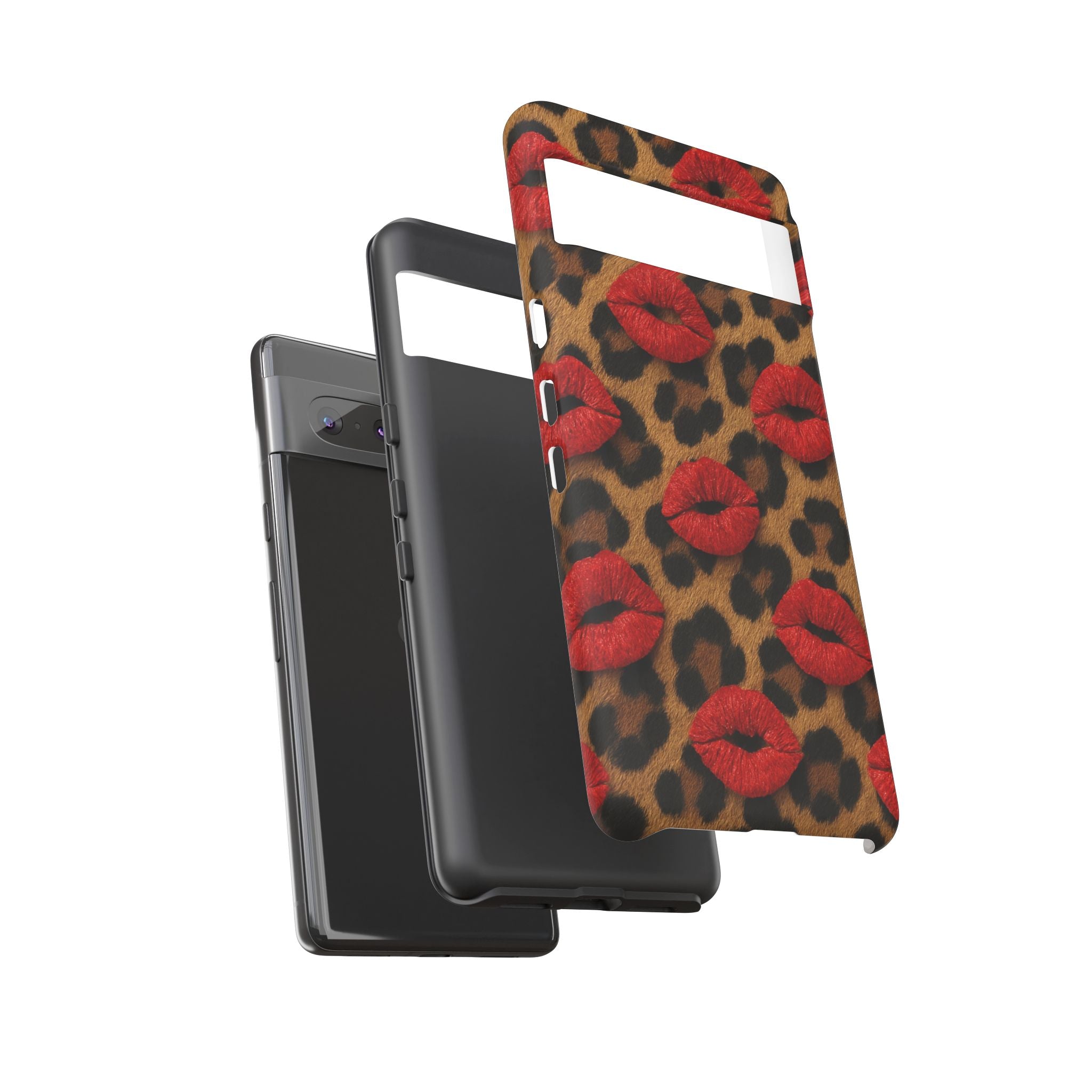 Leopard Kiss Phone Case, Trendy Tough Cases for iPhone, Fashionable Phone Accessory, Stylish Gift for Her, Birthday Present