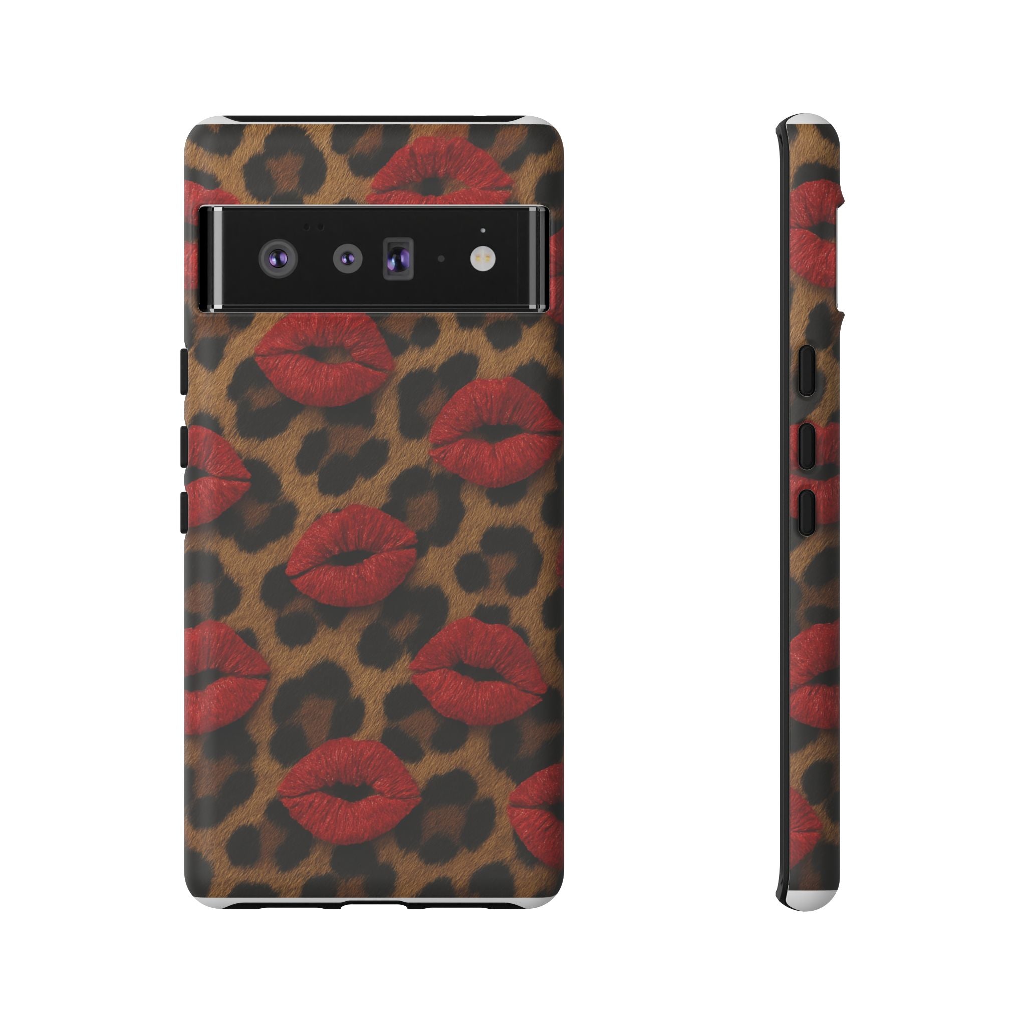 Leopard Kiss Phone Case, Trendy Tough Cases for iPhone, Fashionable Phone Accessory, Stylish Gift for Her, Birthday Present