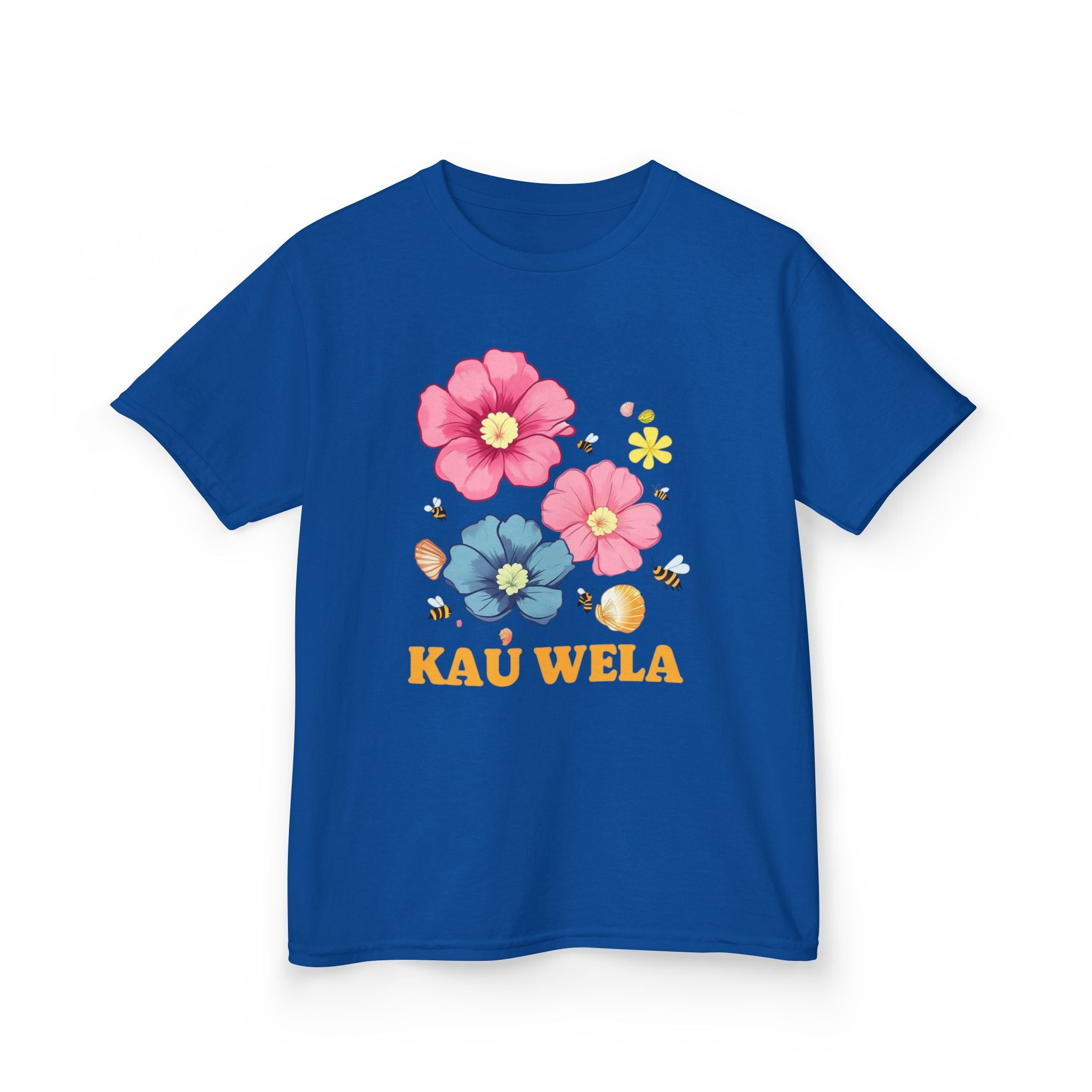 Kids T-Shirt - Summer Flowers Seashells Beach Waves Hawaii