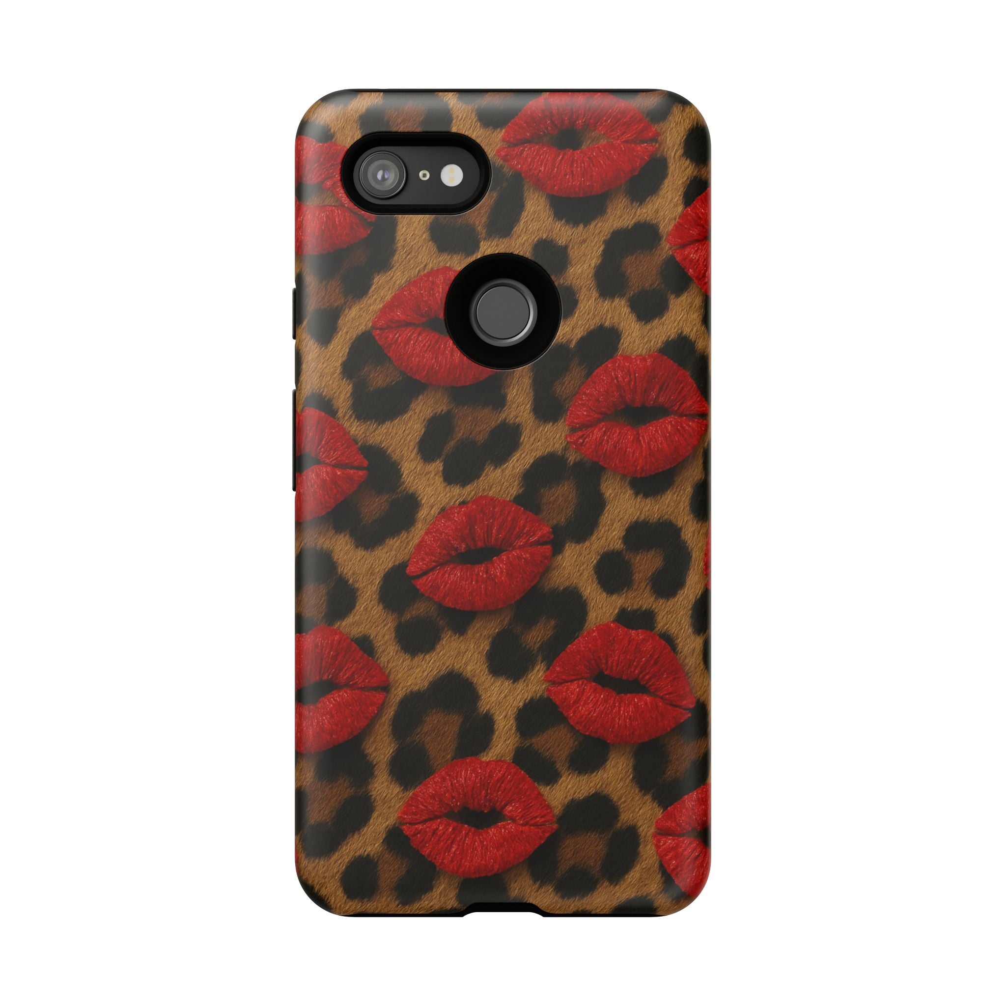 Leopard Kiss Phone Case, Trendy Tough Cases for iPhone, Fashionable Phone Accessory, Stylish Gift for Her, Birthday Present