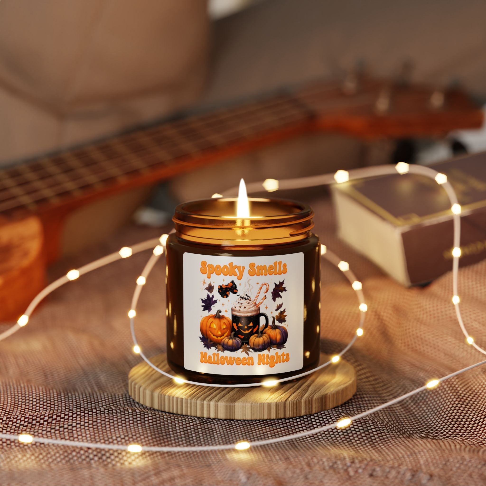 Halloween Scented Soy Candle, Spooky Candle for Fall Decor, Pumpkin Candle Gift, Autumn Aromatherapy, Seasonal Home Fragrance