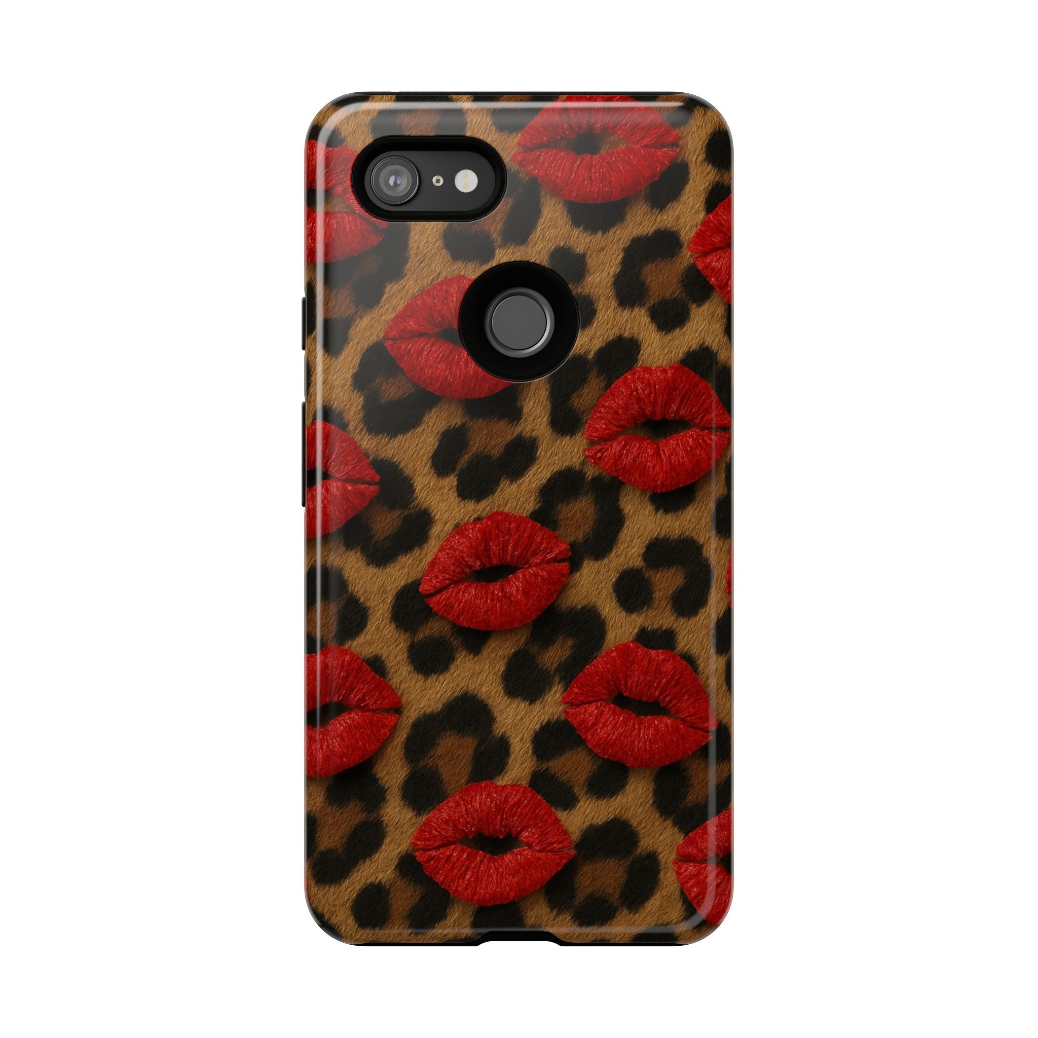 Leopard Kiss Phone Case, Trendy Tough Cases for iPhone, Fashionable Phone Accessory, Stylish Gift for Her, Birthday Present
