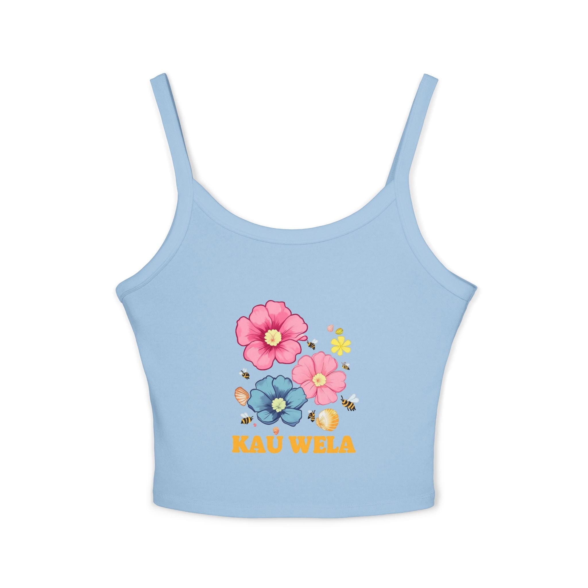 Women's Floral Spaghetti Strap Tank Top, Summer Top, Boho Chic, Vacation Outfit, Beachwear, Gift for Her