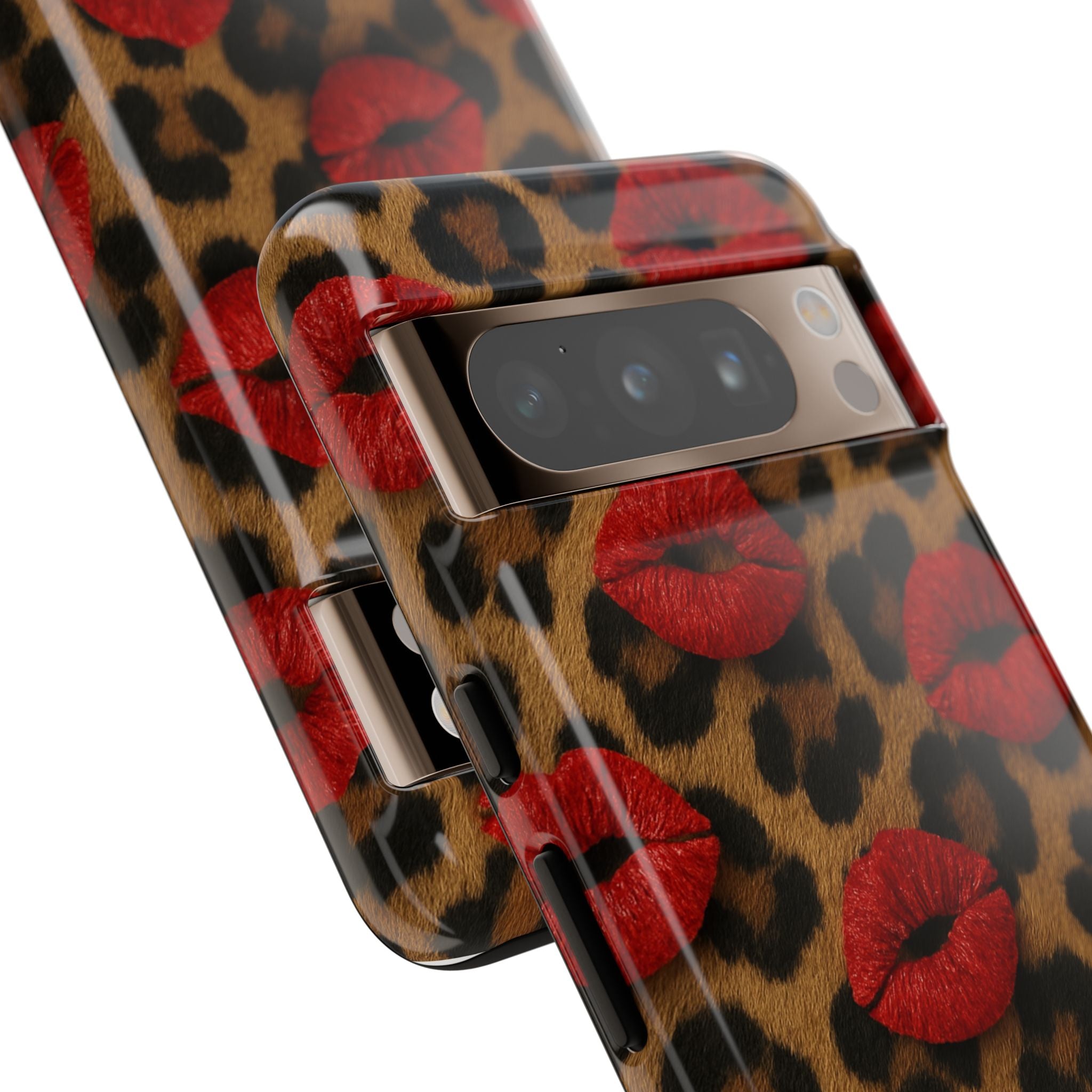 Leopard Kiss Phone Case, Trendy Tough Cases for iPhone, Fashionable Phone Accessory, Stylish Gift for Her, Birthday Present