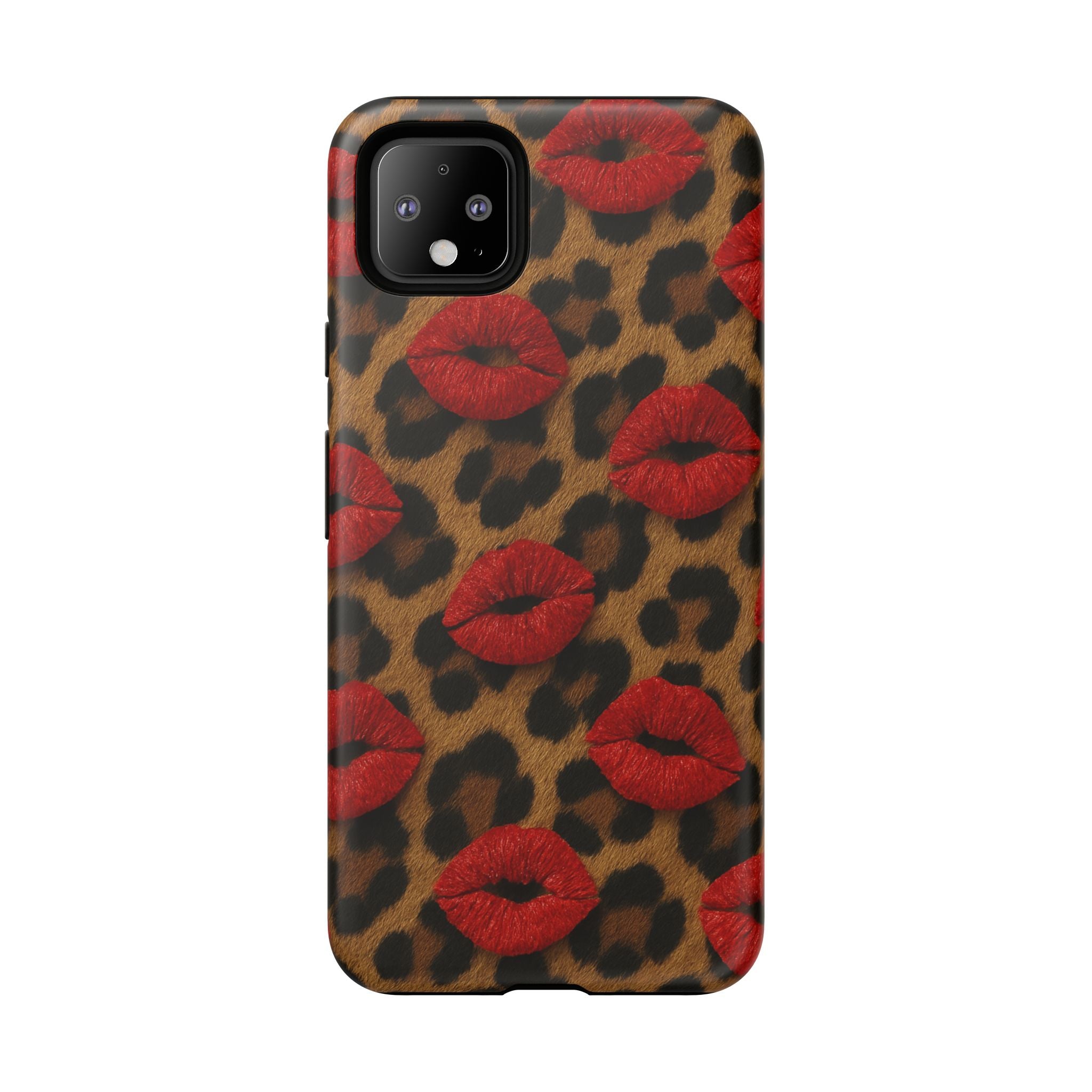 Leopard Kiss Phone Case, Trendy Tough Cases for iPhone, Fashionable Phone Accessory, Stylish Gift for Her, Birthday Present