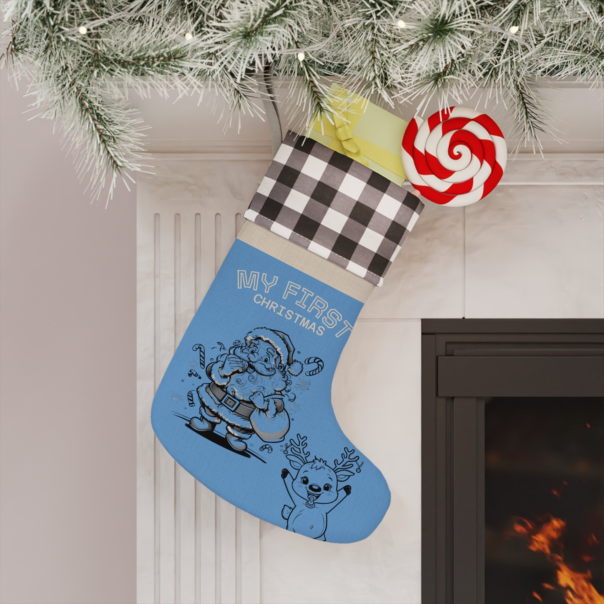 Christmas Stocking Personalized Red Plaid Xmas Decor