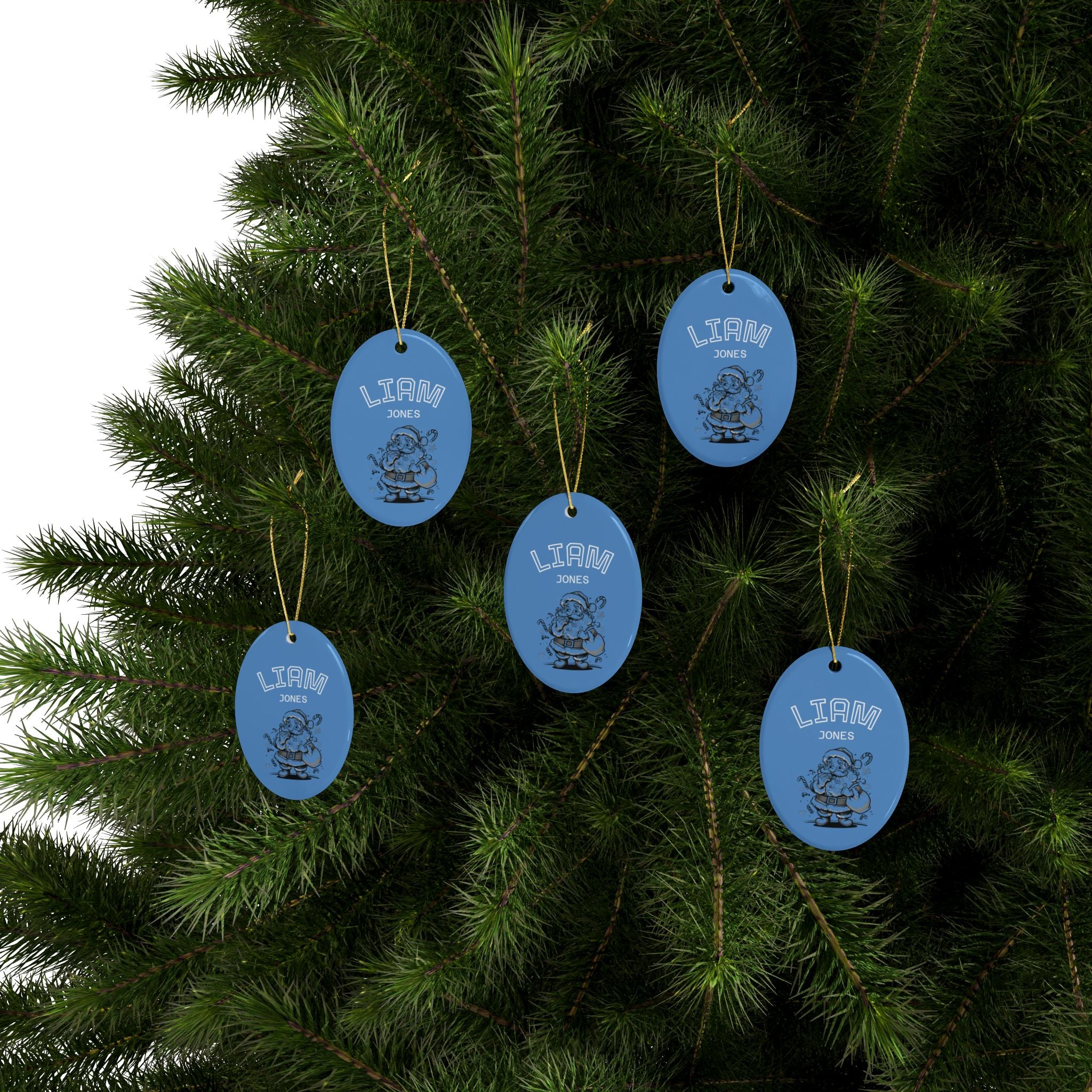 Personalized Heart-Shaped Ceramic Ornaments Set for Christmas and Holidays and In Loving Memory/Always In My Heart