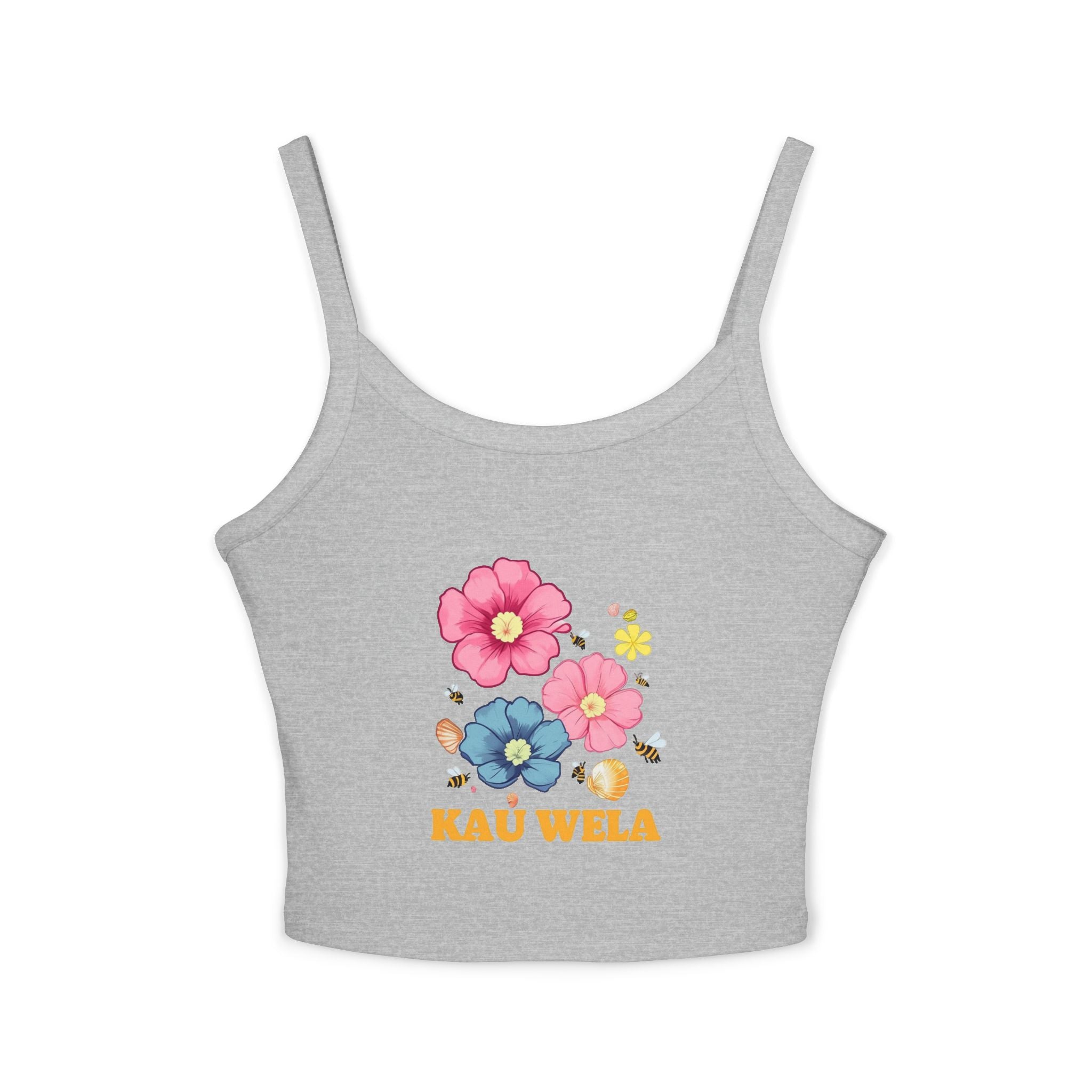 Women's Floral Spaghetti Strap Tank Top, Summer Top, Boho Chic, Vacation Outfit, Beachwear, Gift for Her