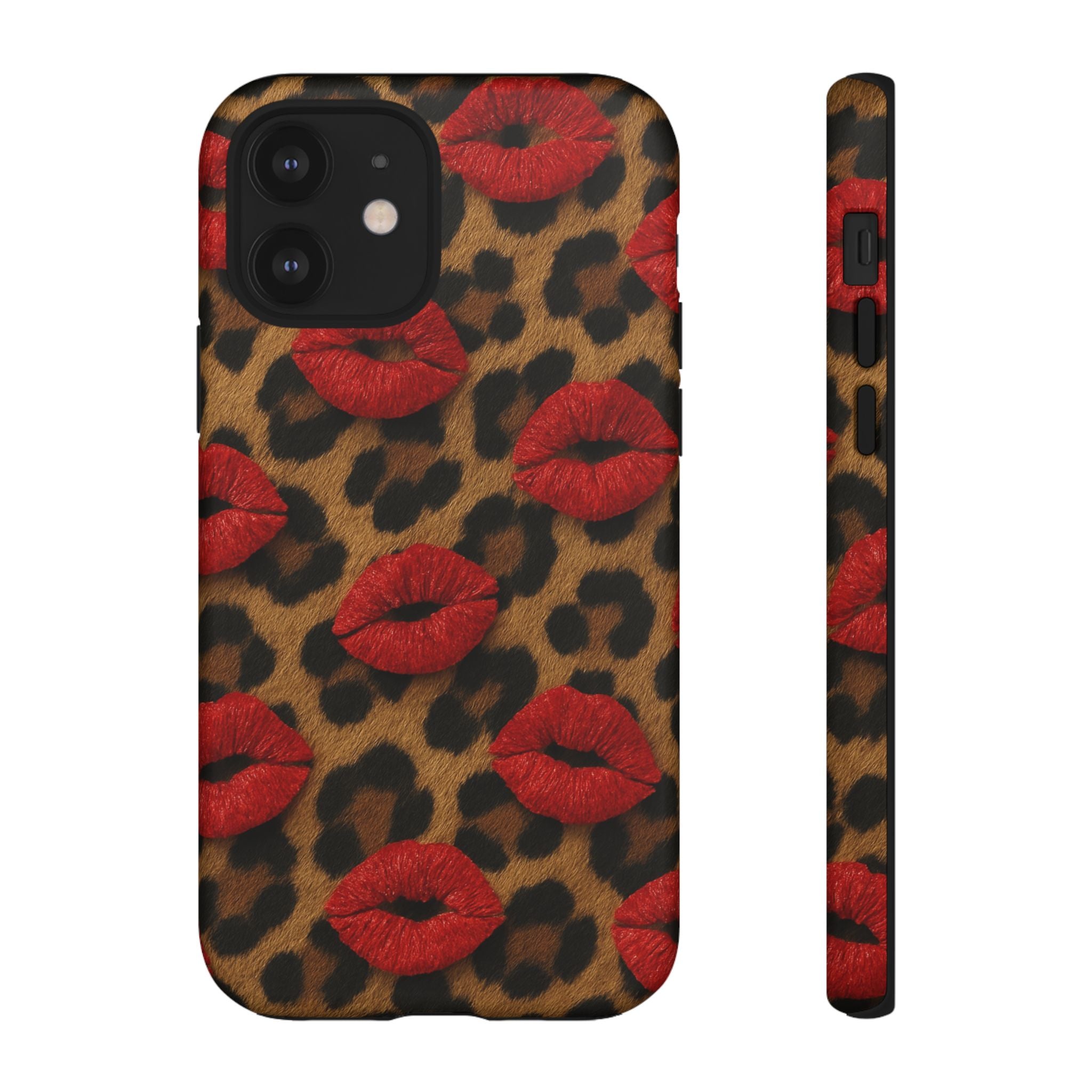 Leopard Kiss Phone Case, Trendy Tough Cases for iPhone, Fashionable Phone Accessory, Stylish Gift for Her, Birthday Present