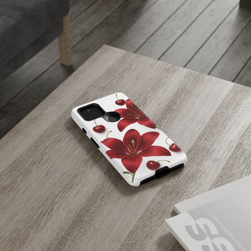 Floral Tough Phone Case, Beautiful Floral Design, Gift for Her, Risk Resistant Cover, Trendy Smartphone Accessory